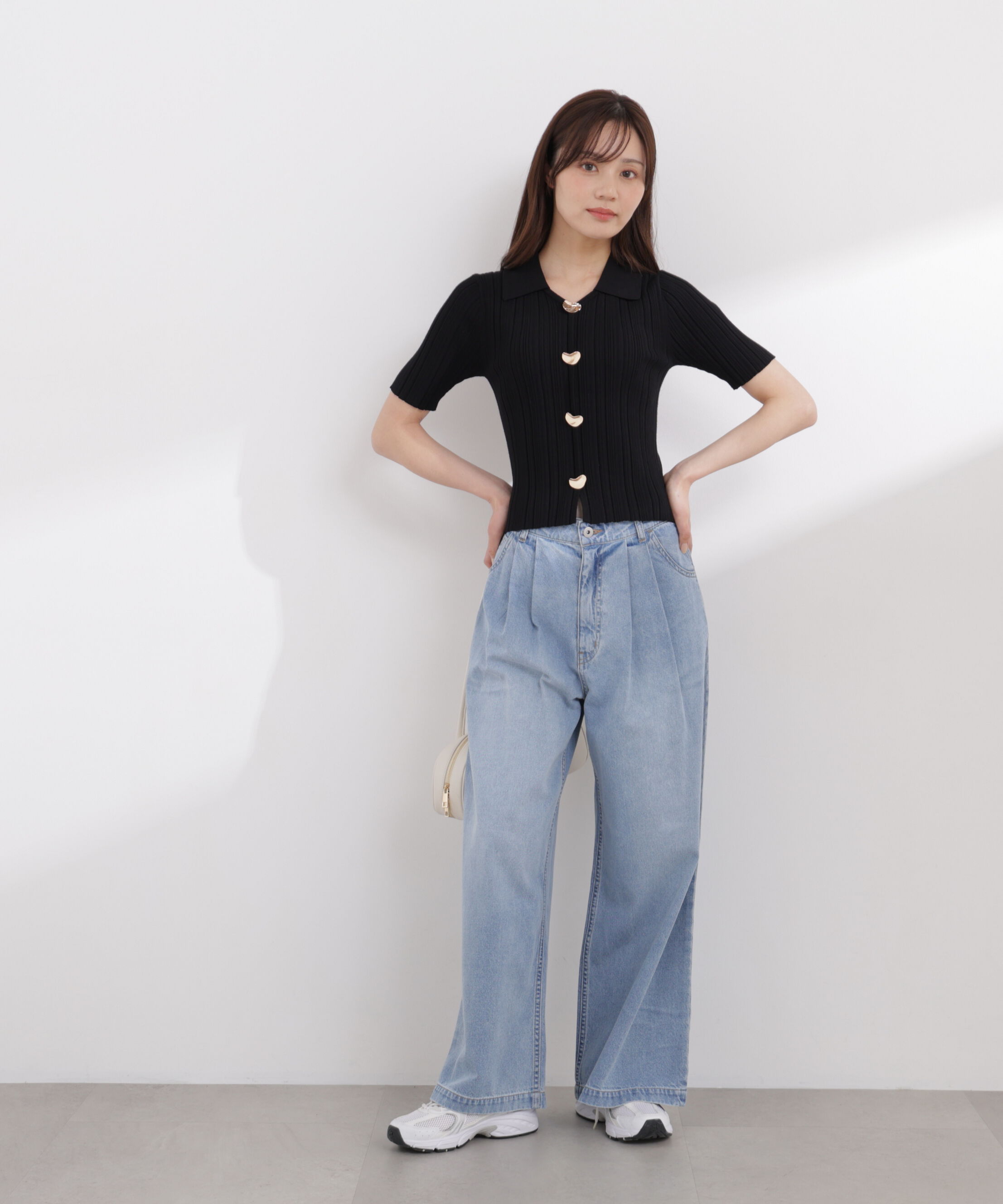 PROPORTION BODY DRESSING「衿付きランダムリブニット 26SS」|ニット・セーター|