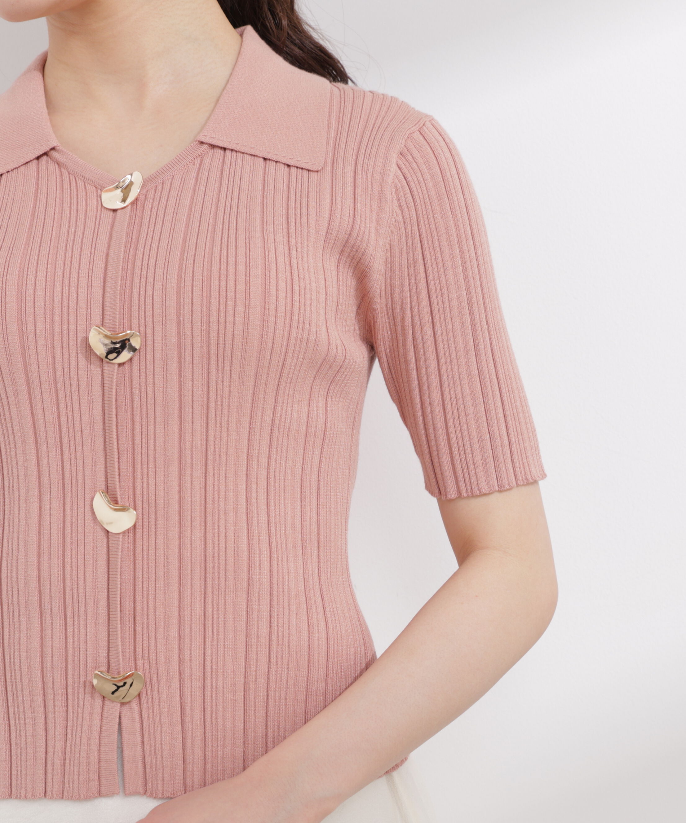 PROPORTION BODY DRESSING「衿付きランダムリブニット 26SS」|ニット・セーター|