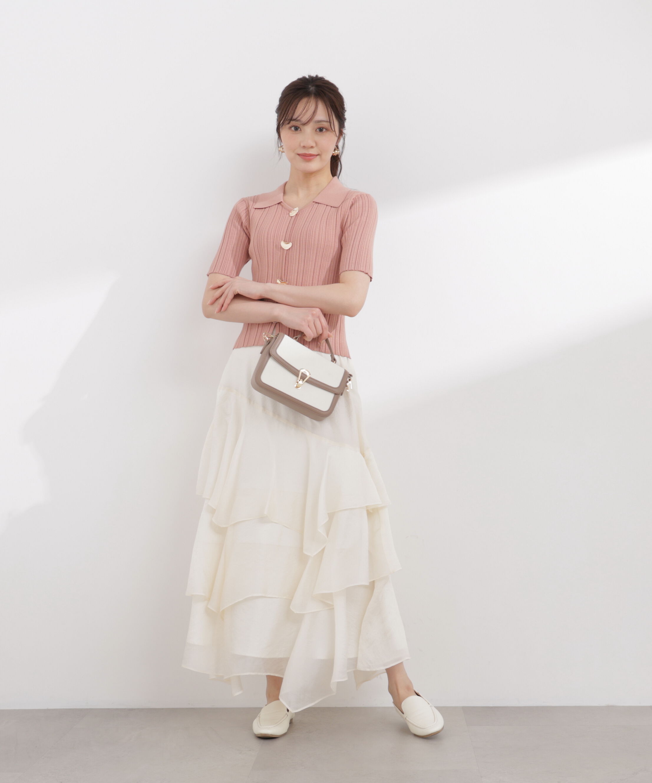 PROPORTION BODY DRESSING「衿付きランダムリブニット 26SS」|ニット・セーター|