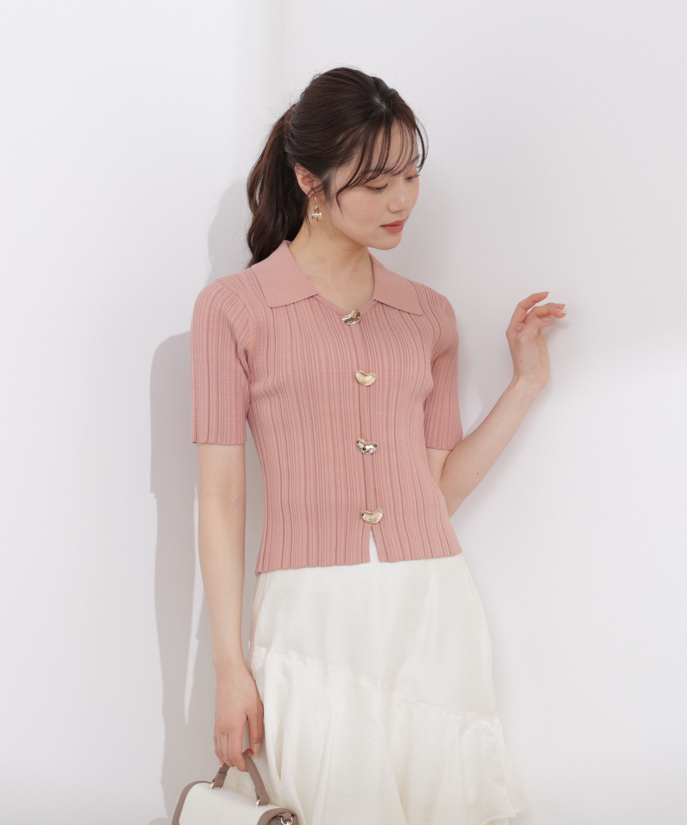 PROPORTION BODY DRESSING「衿付きランダムリブニット 26SS」|ニット・セーター|