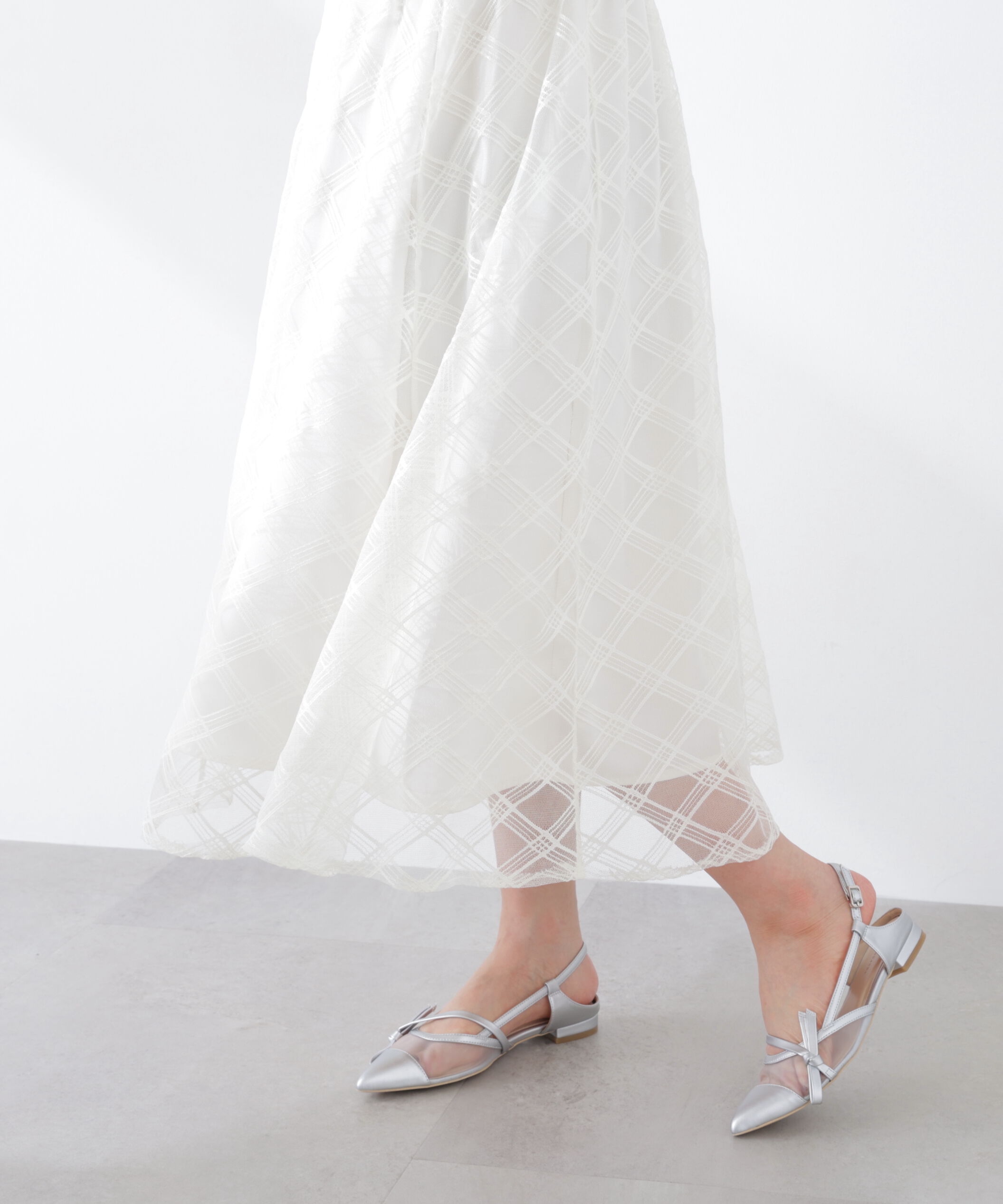 PROPORTION BODY DRESSING「シアーチェックフレアスカート　26SS」|スカート|