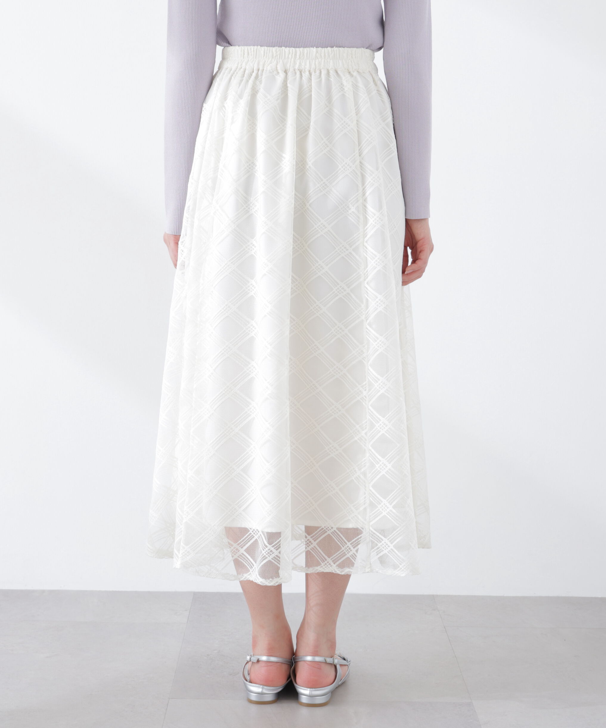 PROPORTION BODY DRESSING「シアーチェックフレアスカート　26SS」|スカート|