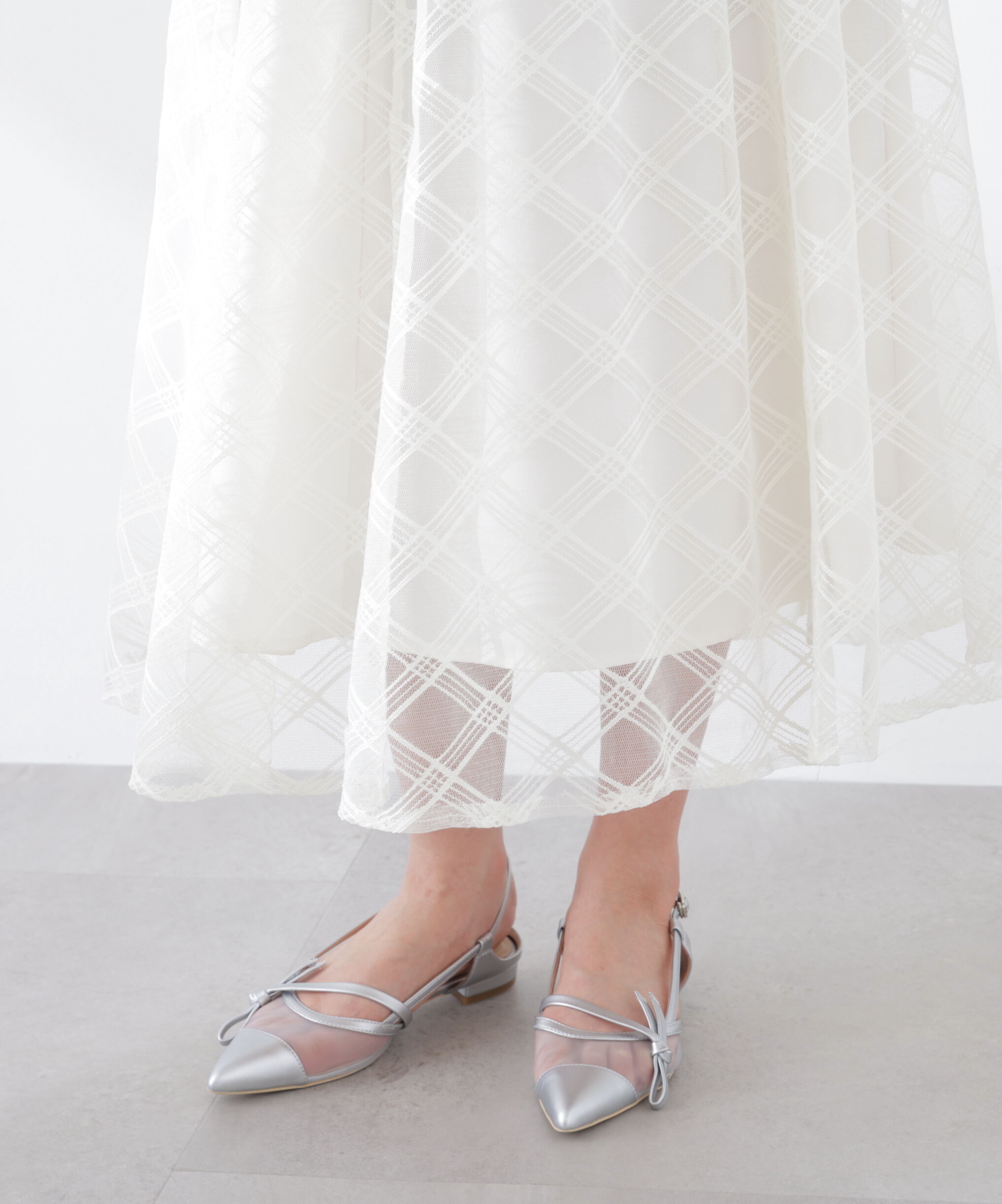 PROPORTION BODY DRESSING「シアーチェックフレアスカート　26SS」|スカート|