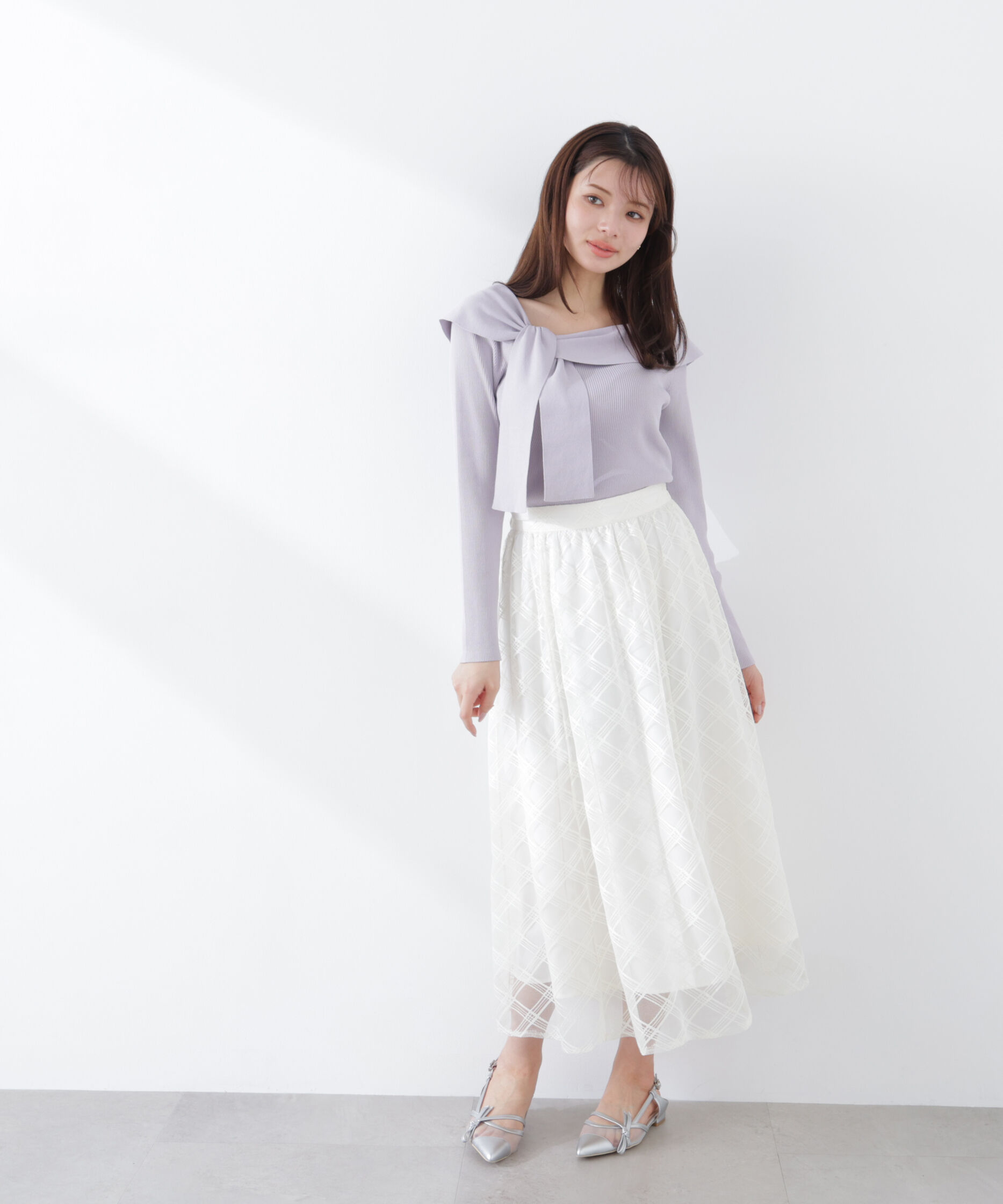 PROPORTION BODY DRESSING「シアーチェックフレアスカート　26SS」|スカート|