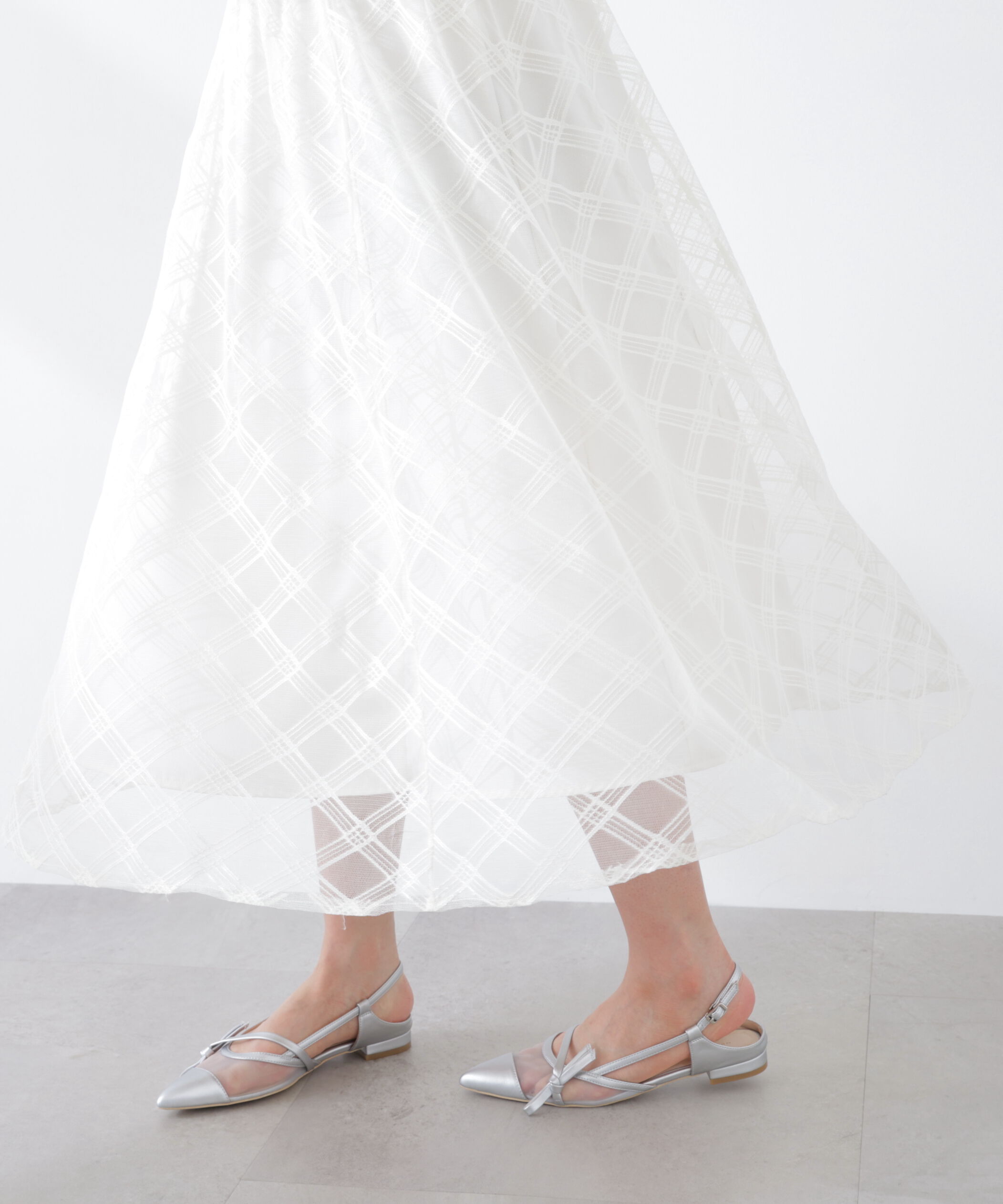 PROPORTION BODY DRESSING「シアーチェックフレアスカート　26SS」|スカート|