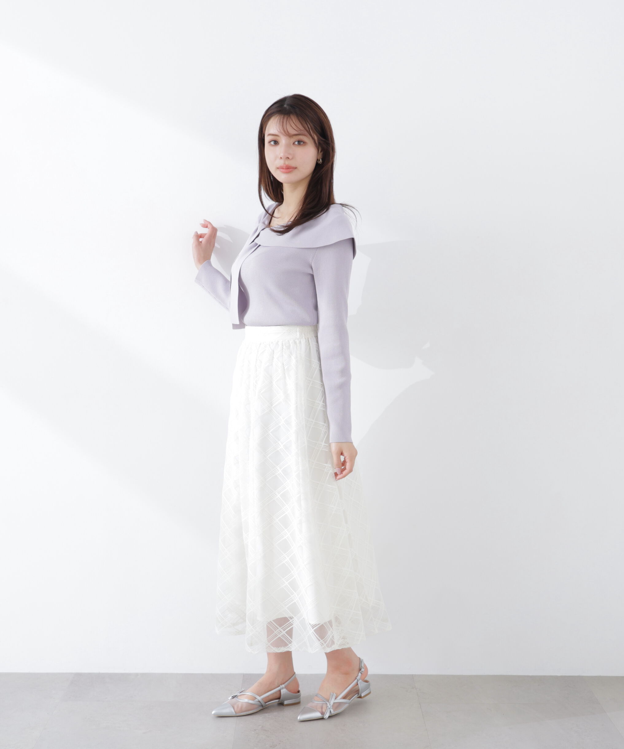 PROPORTION BODY DRESSING「シアーチェックフレアスカート　26SS」|スカート|