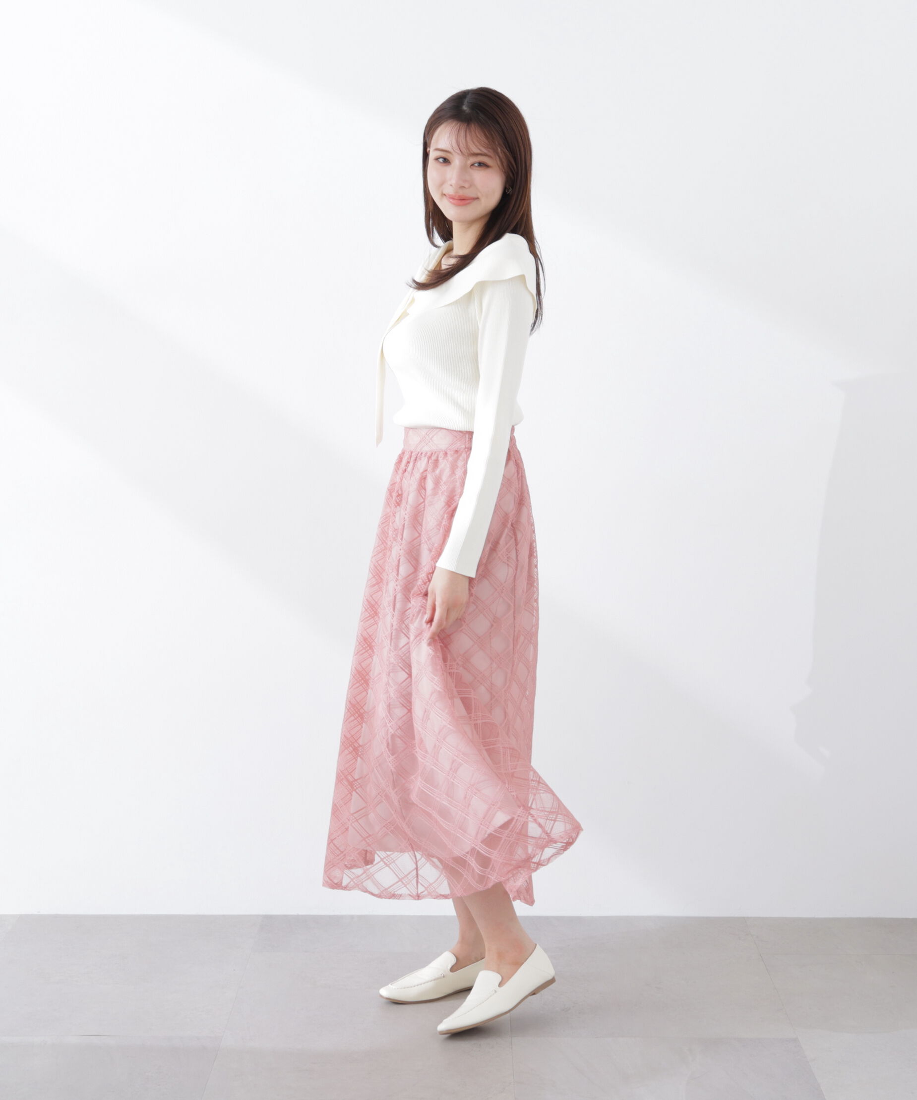 PROPORTION BODY DRESSING「シアーチェックフレアスカート　26SS」|スカート|