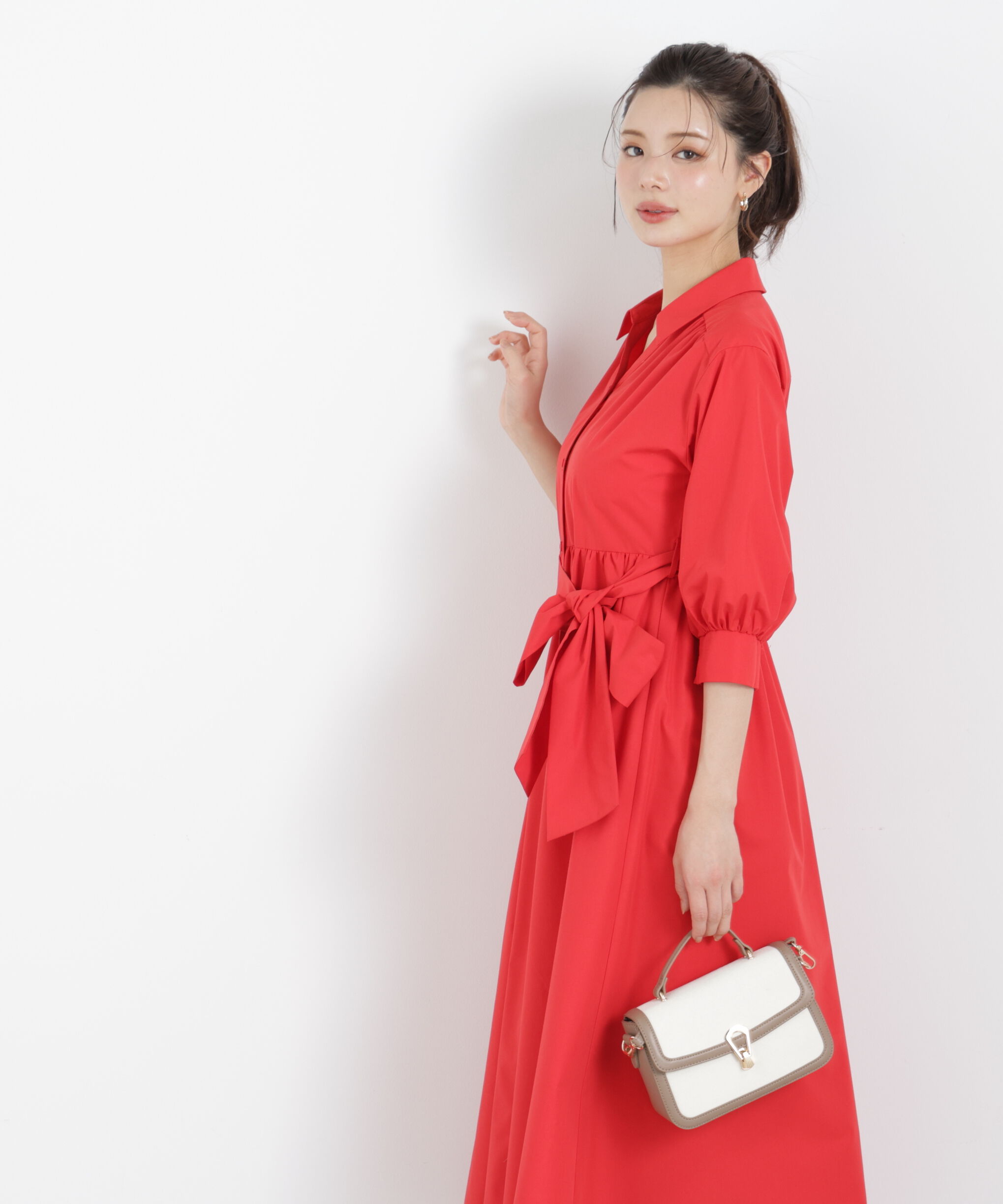 PROPORTION BODY DRESSING「リボン付きシャツワンピース　26SS」|ワンピース|