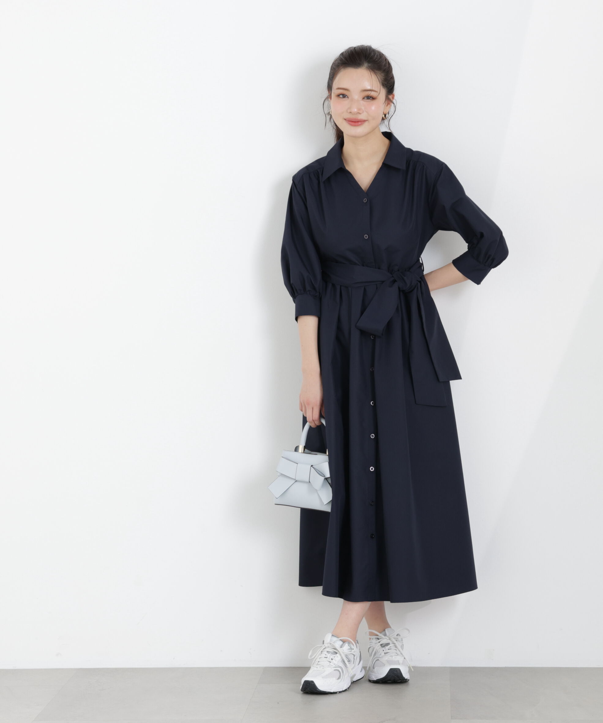 PROPORTION BODY DRESSING「リボン付きシャツワンピース　26SS」|ワンピース|