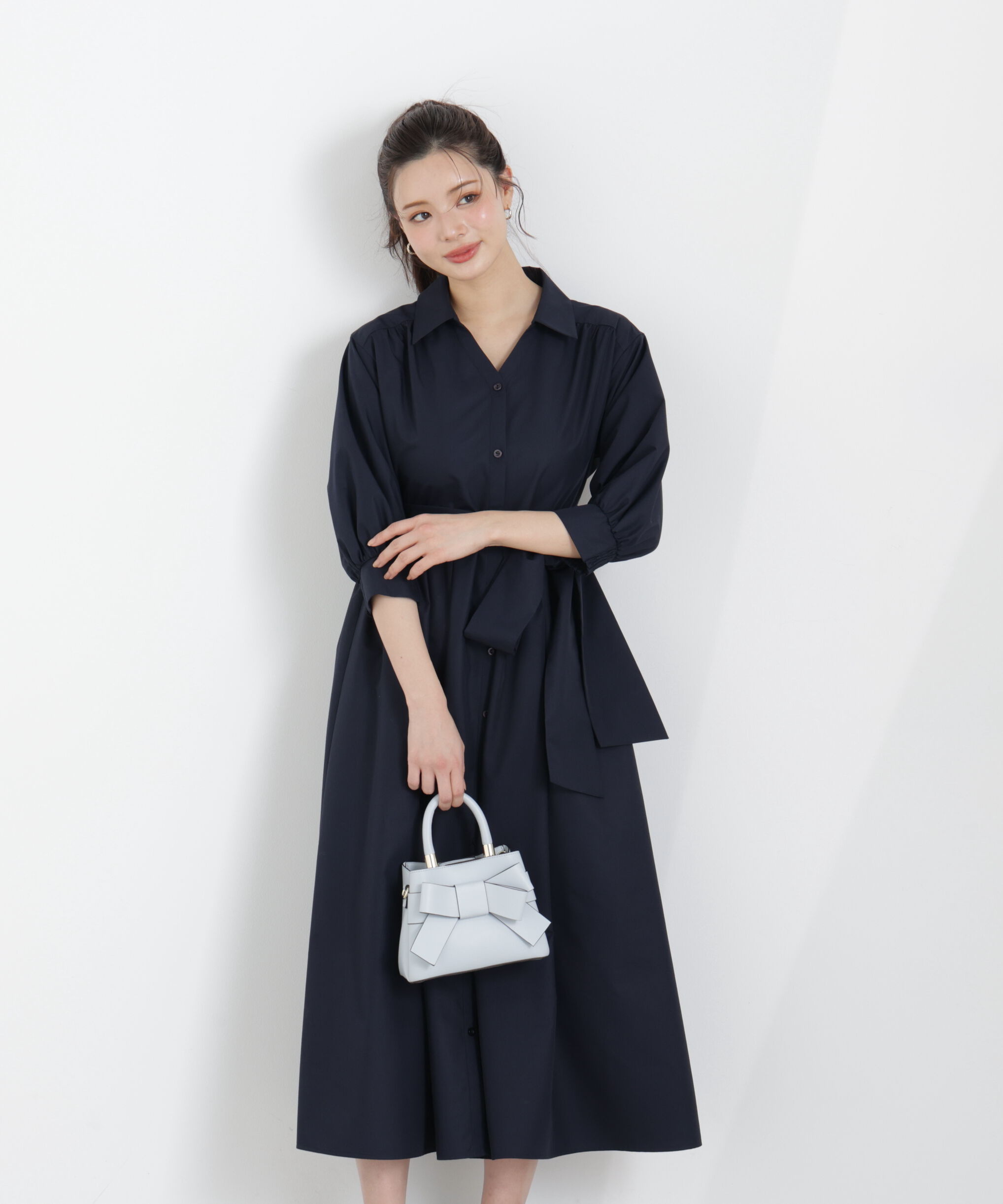PROPORTION BODY DRESSING「リボン付きシャツワンピース　26SS」|ワンピース|