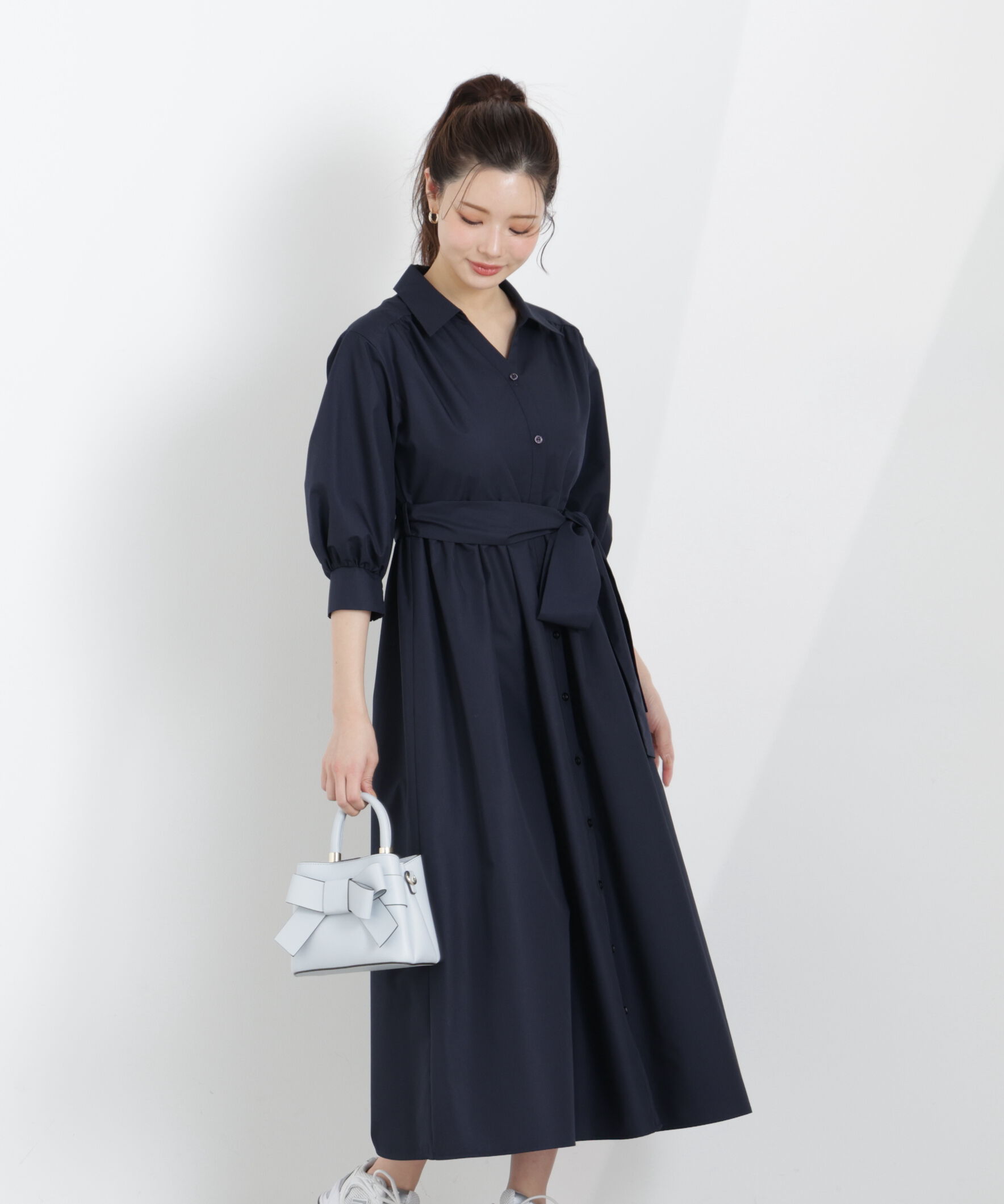 PROPORTION BODY DRESSING「リボン付きシャツワンピース　26SS」|ワンピース|