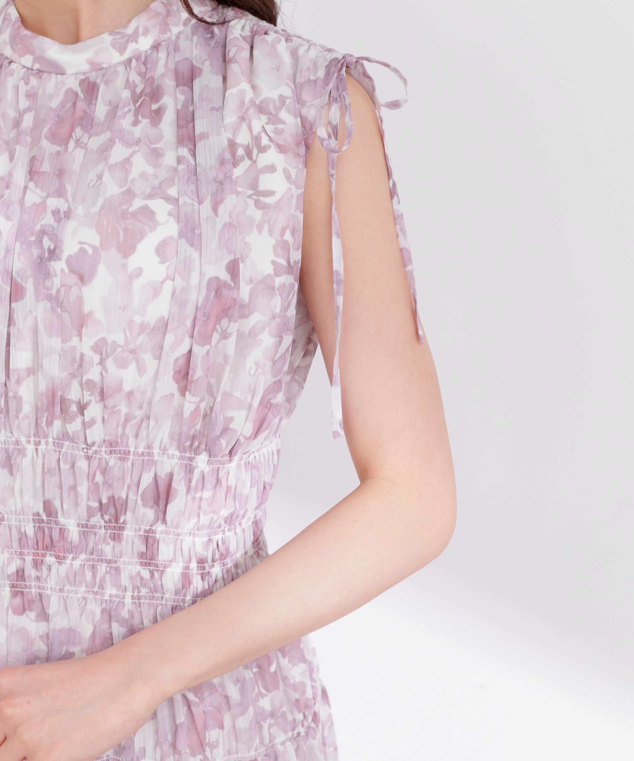 PROPORTION BODY DRESSING「2wayスリーブ花柄シャーリングワンピース 26SS」|ワンピース|