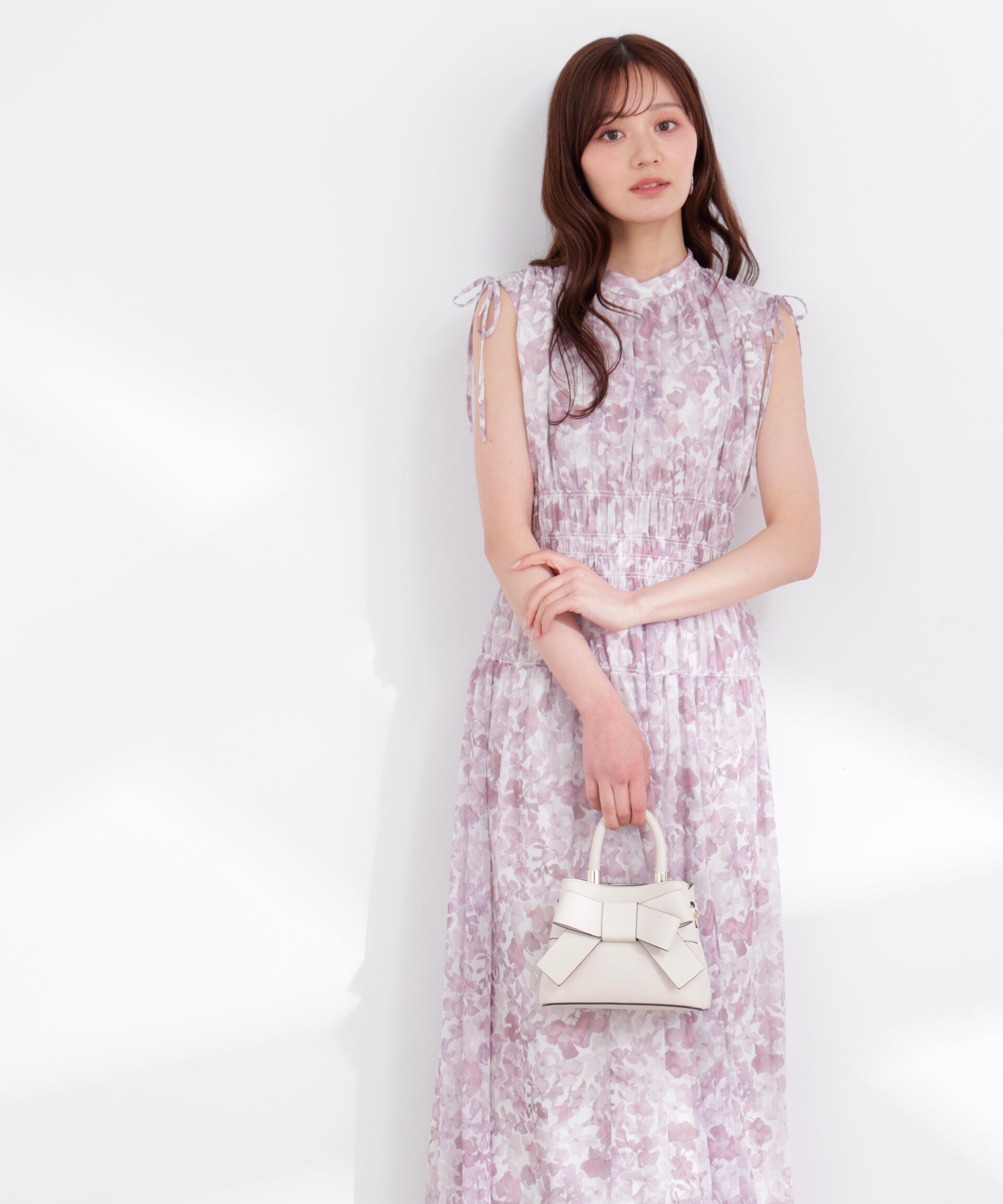 PROPORTION BODY DRESSING「2wayスリーブ花柄シャーリングワンピース 26SS」|ワンピース|