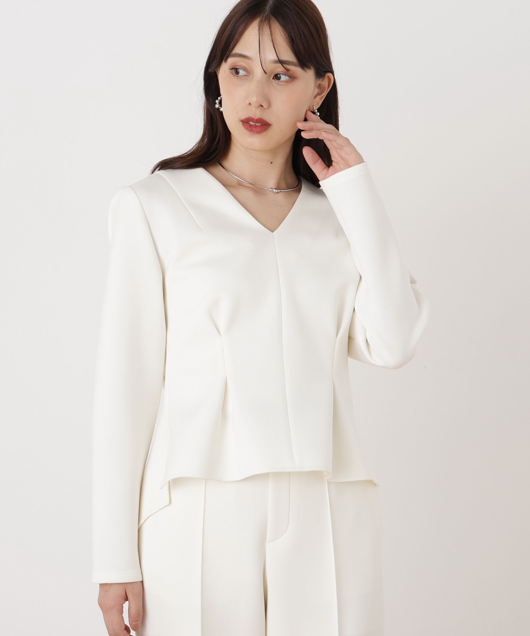  「◆タックフレアダンボールブラウス」|シャツ・ブラウス|