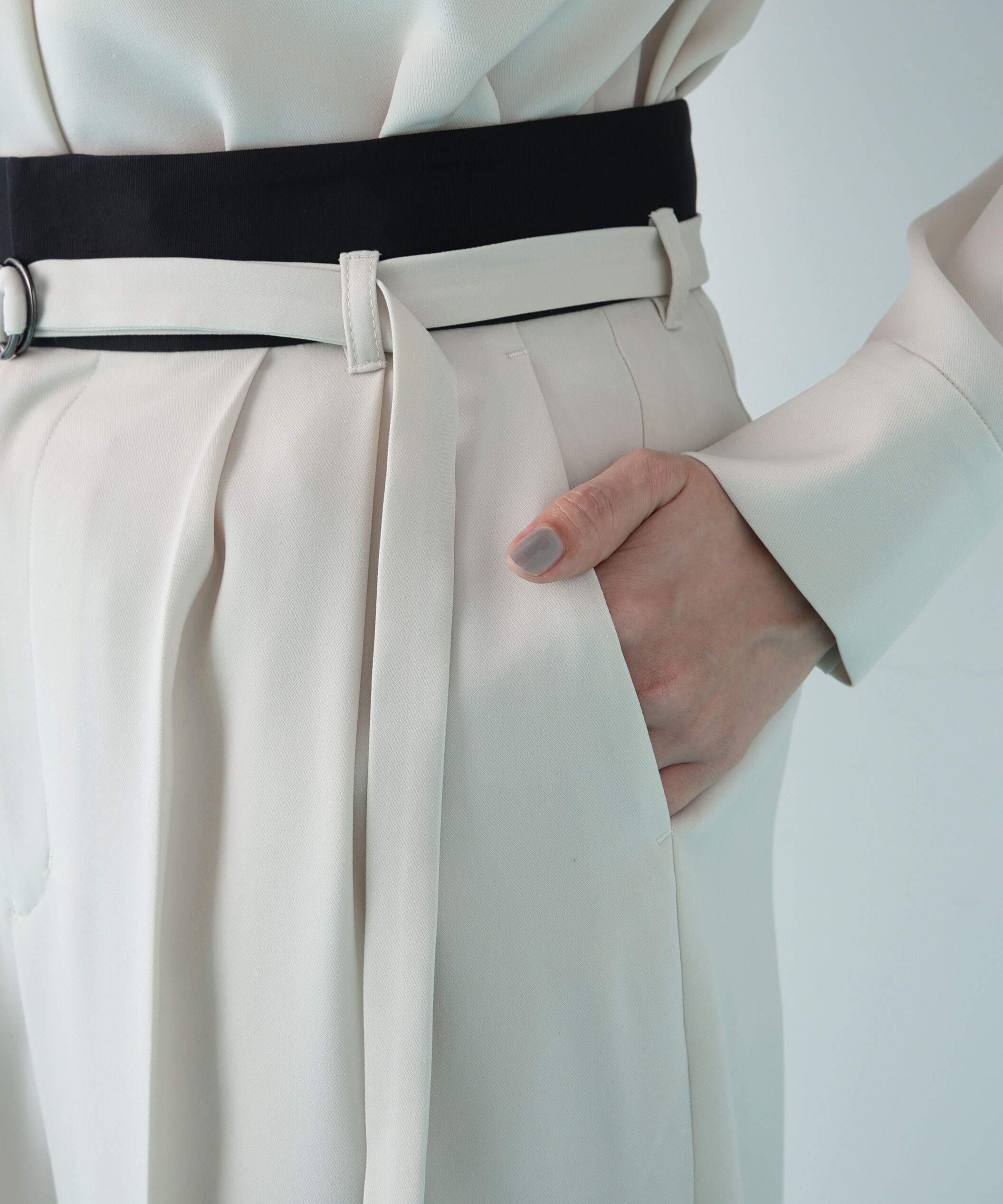  「ダブルサテンタックワイドパンツ」|その他|