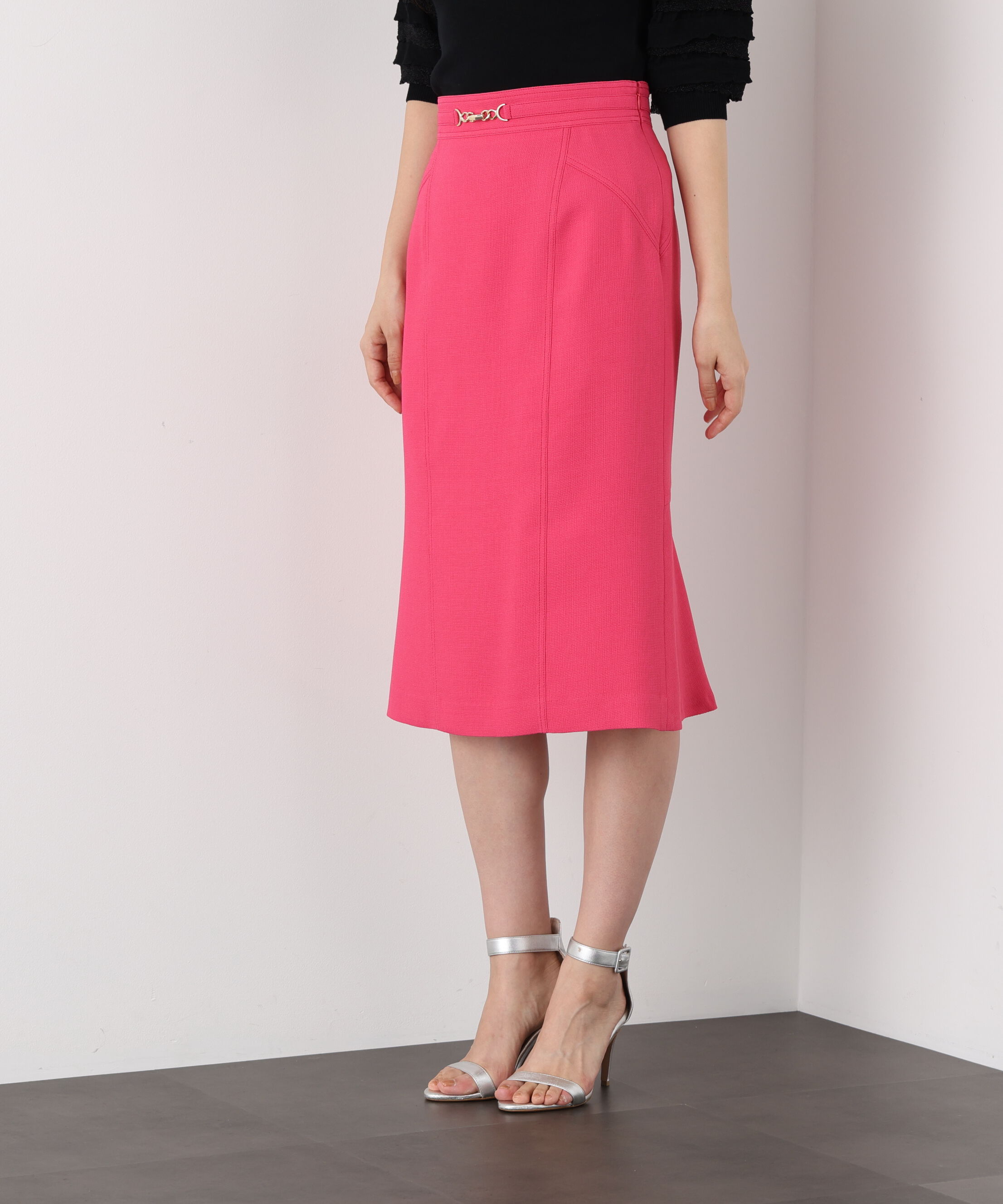  「メタルパーツバックマーメイドスカート」|スカート|ピンク