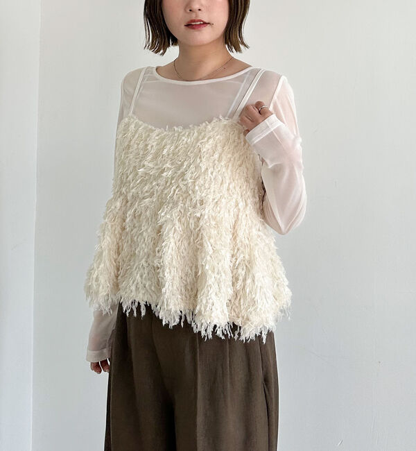 archives「カットフェザービスチェ&times;シアーカットＴＯＰＳＳＥＴ」|カーディガン|