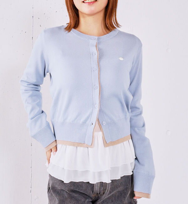 archives「【ＯＮかわ】配色レイヤードニットカーディガン」|カーディガン|