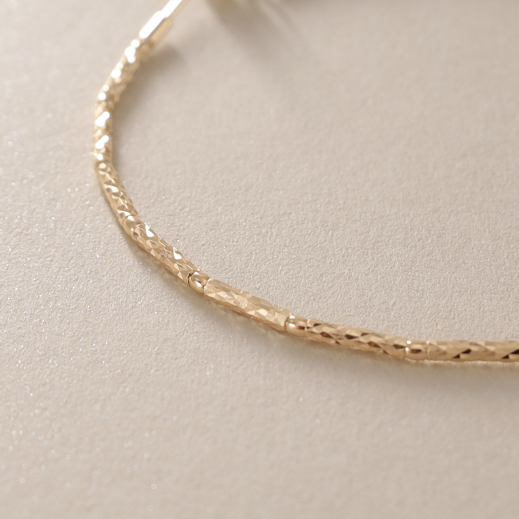 COCOSHNIK「K18ミラーカットビーズ フープピアス（中）」|ピアス|