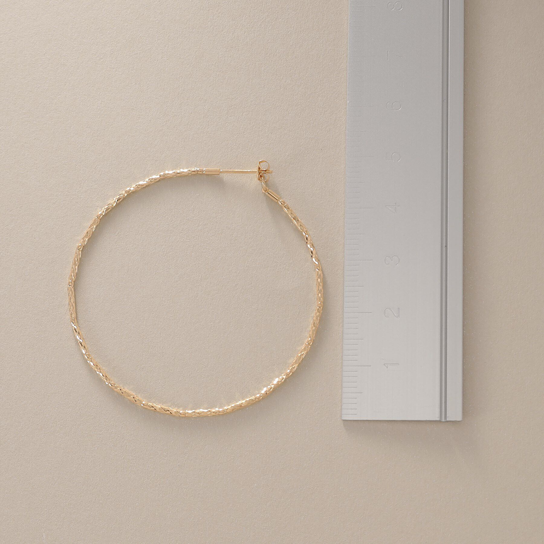 COCOSHNIK「K18ミラーカットビーズ フープピアス（中）」|ピアス|