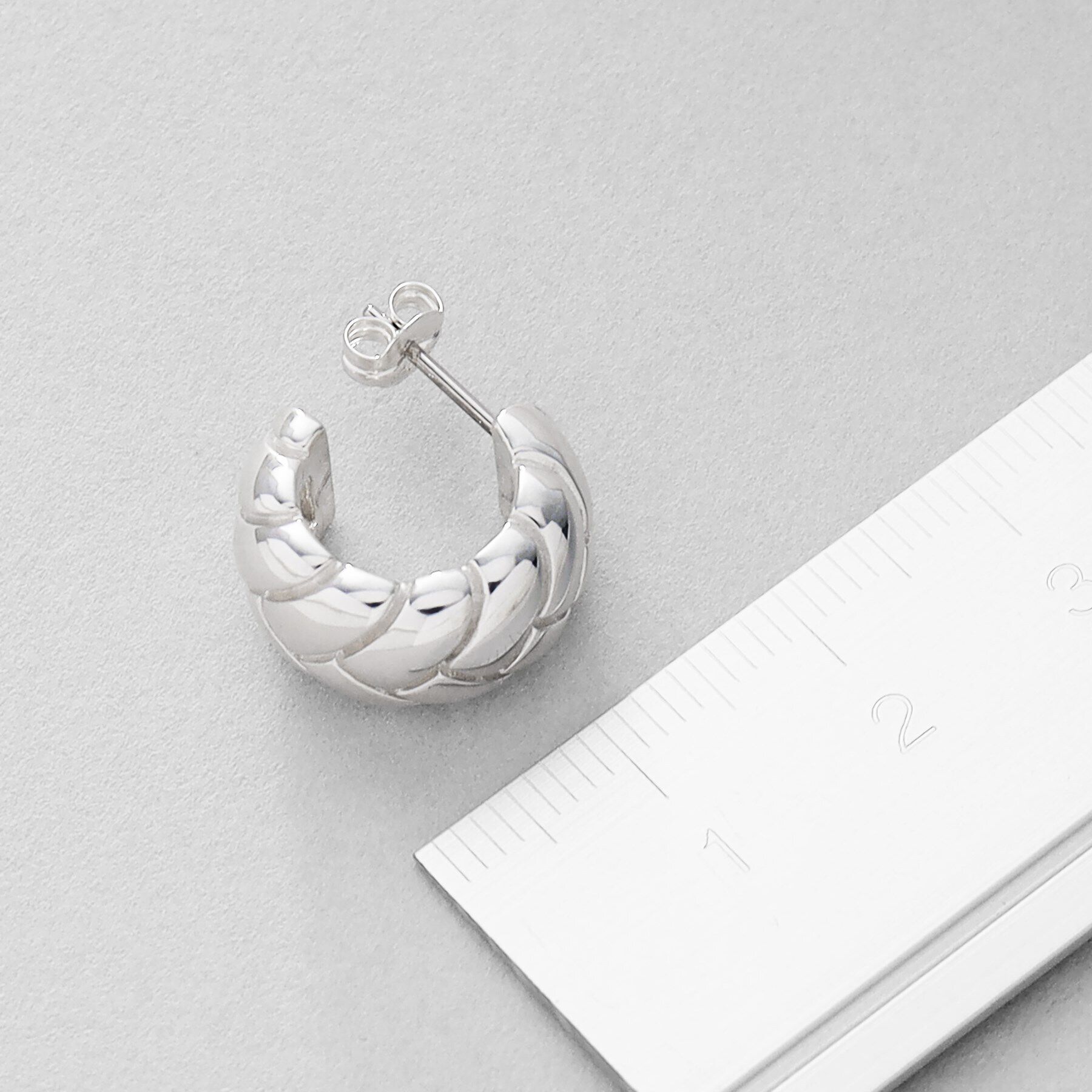 COCOSHNIK ONKITSCH「シルバー ブリックモチーフ フープピアス」|ピアス|