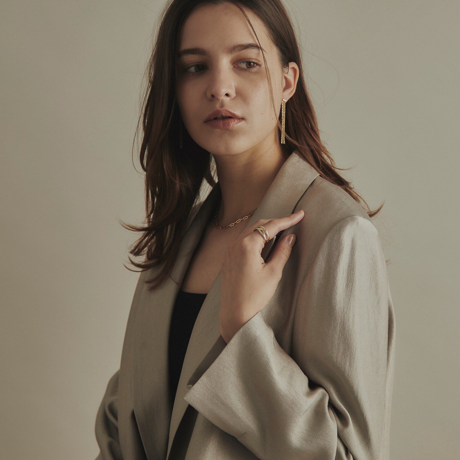 COCOSHNIK「K10ダブルXライン リング」|リング|