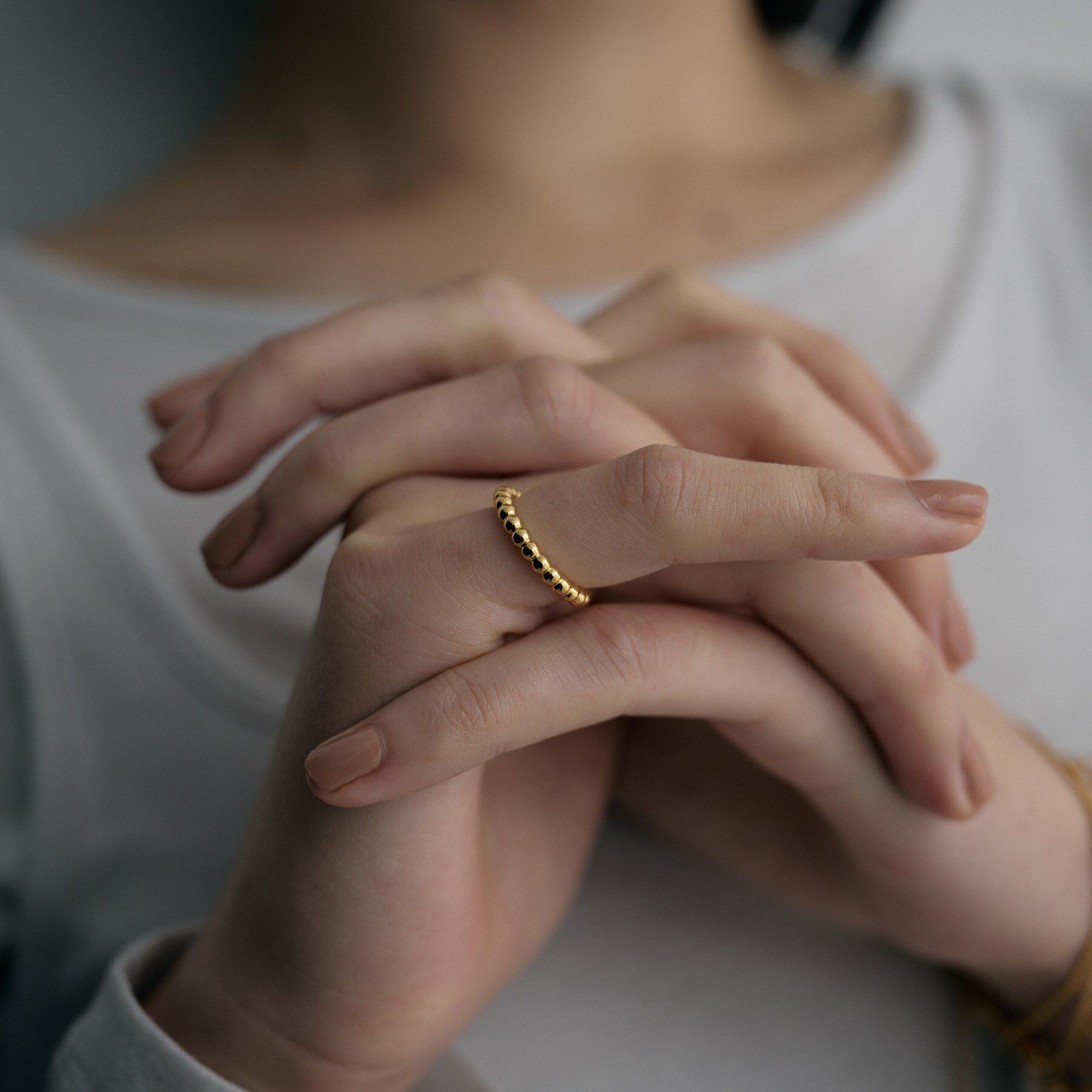 COCOSHNIK ONKITSCH「シルバー ボールラインピンキーリング GP」|リング|