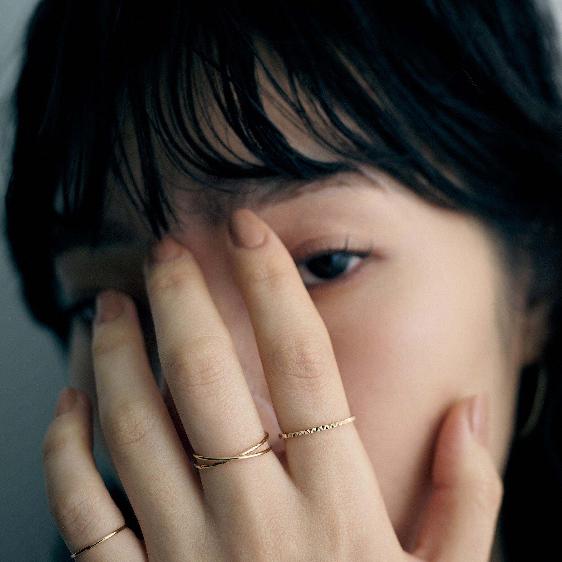 COCOSHNIK ONKITSCH「K10スキニーリング トライアングルエッジ」|リング|