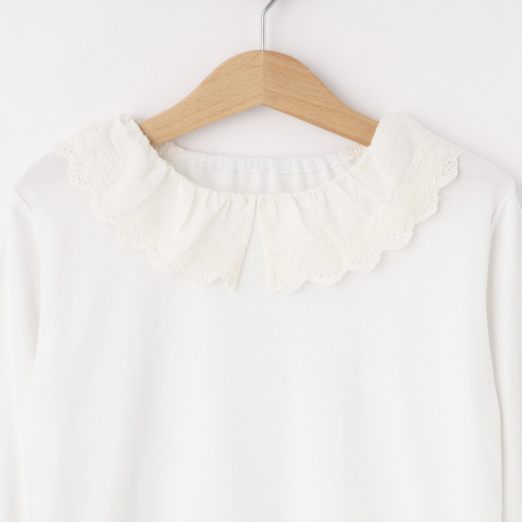 SHOO･LA･RUE「【100-140cm/プチセレ】レース衿インナープルオーバー」|Tシャツ・カットソー|