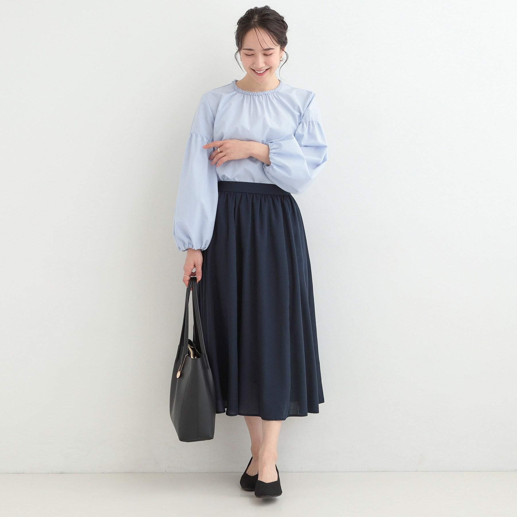 SHOO･LA･RUE「【洗濯機可/S-LL】ふんわりとしたお袖が愛らしい ジレスタイルに合うブラウス」|シャツ・ブラウス|