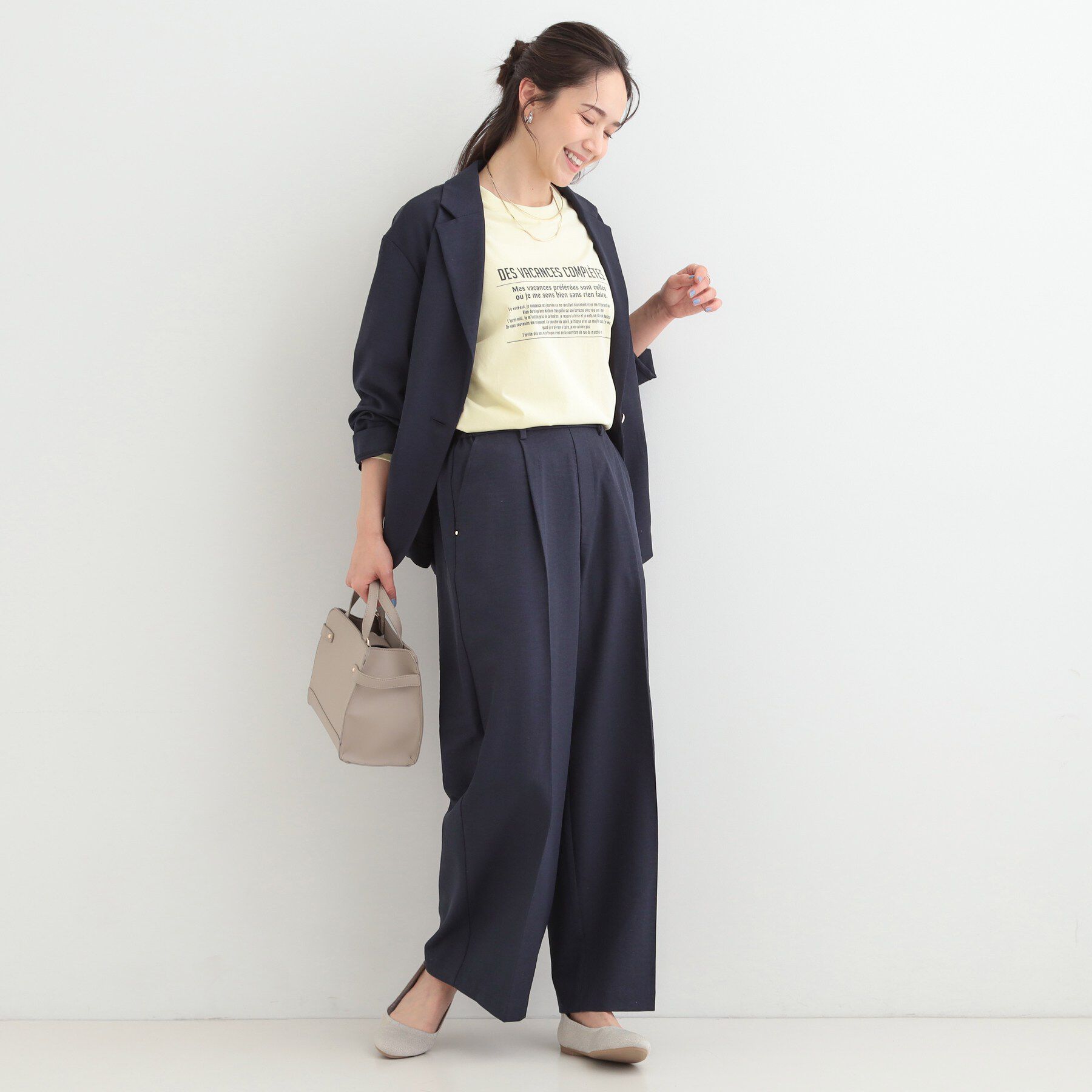 SHOO･LA･RUE「【洗濯機可/セットアップ可/SS-LL/UV】オンにもオフにも きれいに見えワイドパンツ」|その他|