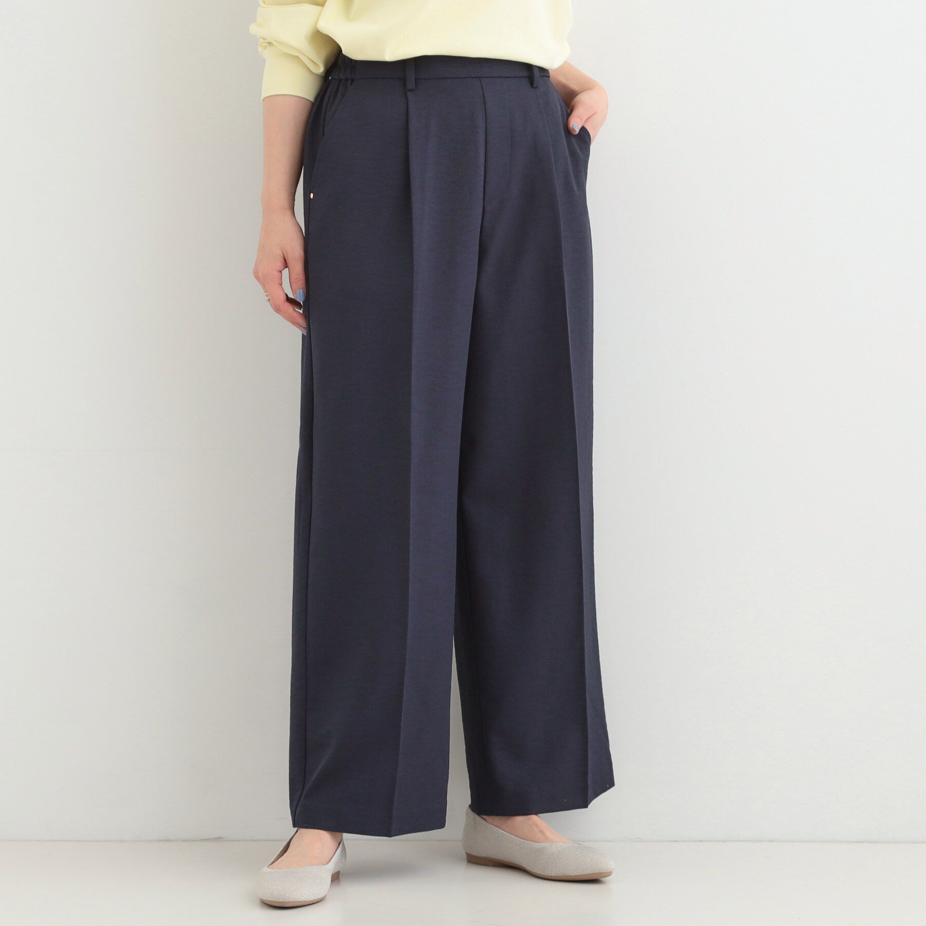SHOO･LA･RUE「【洗濯機可/セットアップ可/SS-LL/UV】オンにもオフにも きれいに見えワイドパンツ」|その他|