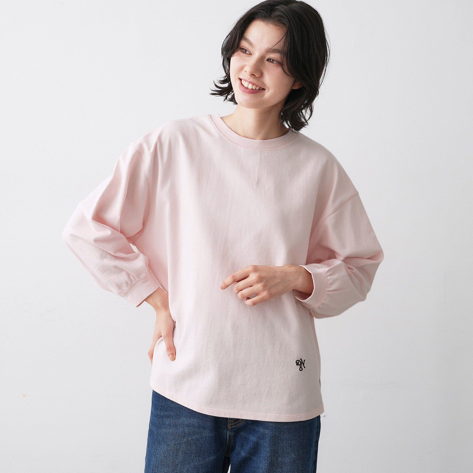 Dessin「【360度可愛い・洗える】バックヘンリーカットソー」|Tシャツ・カットソー|