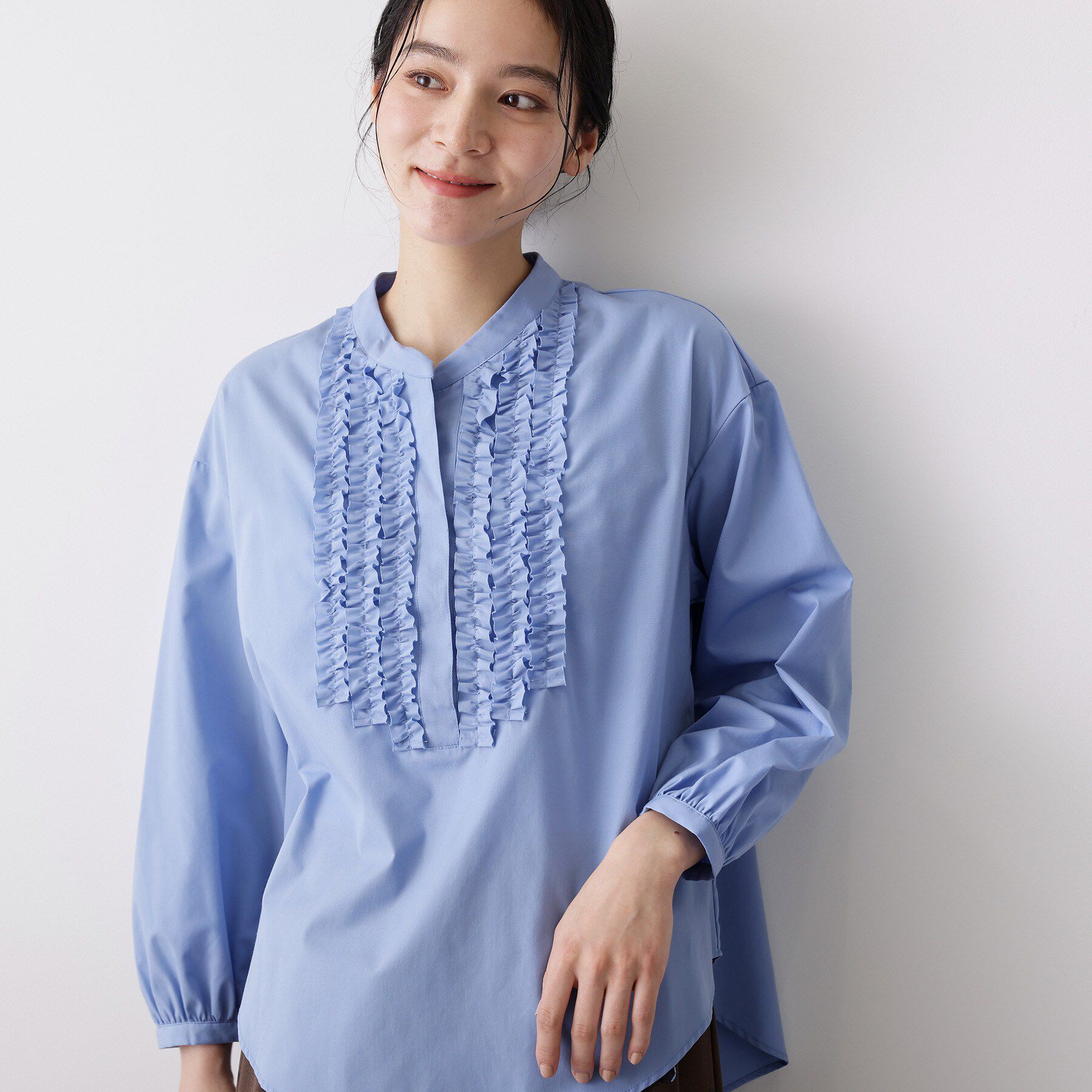 Dessin「【着映え/洗える】フロントフリルブラウス」|シャツ・ブラウス|