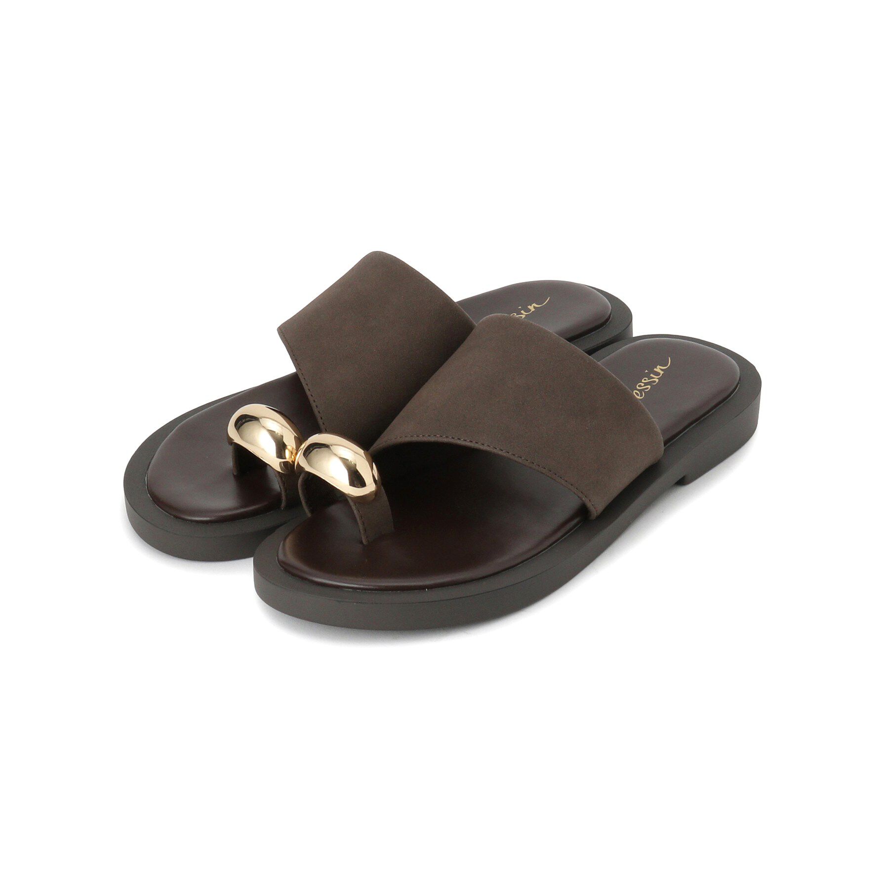 Dessin「メタルアクセントサムリングサンダル」|サンダル|ブラウン(043)