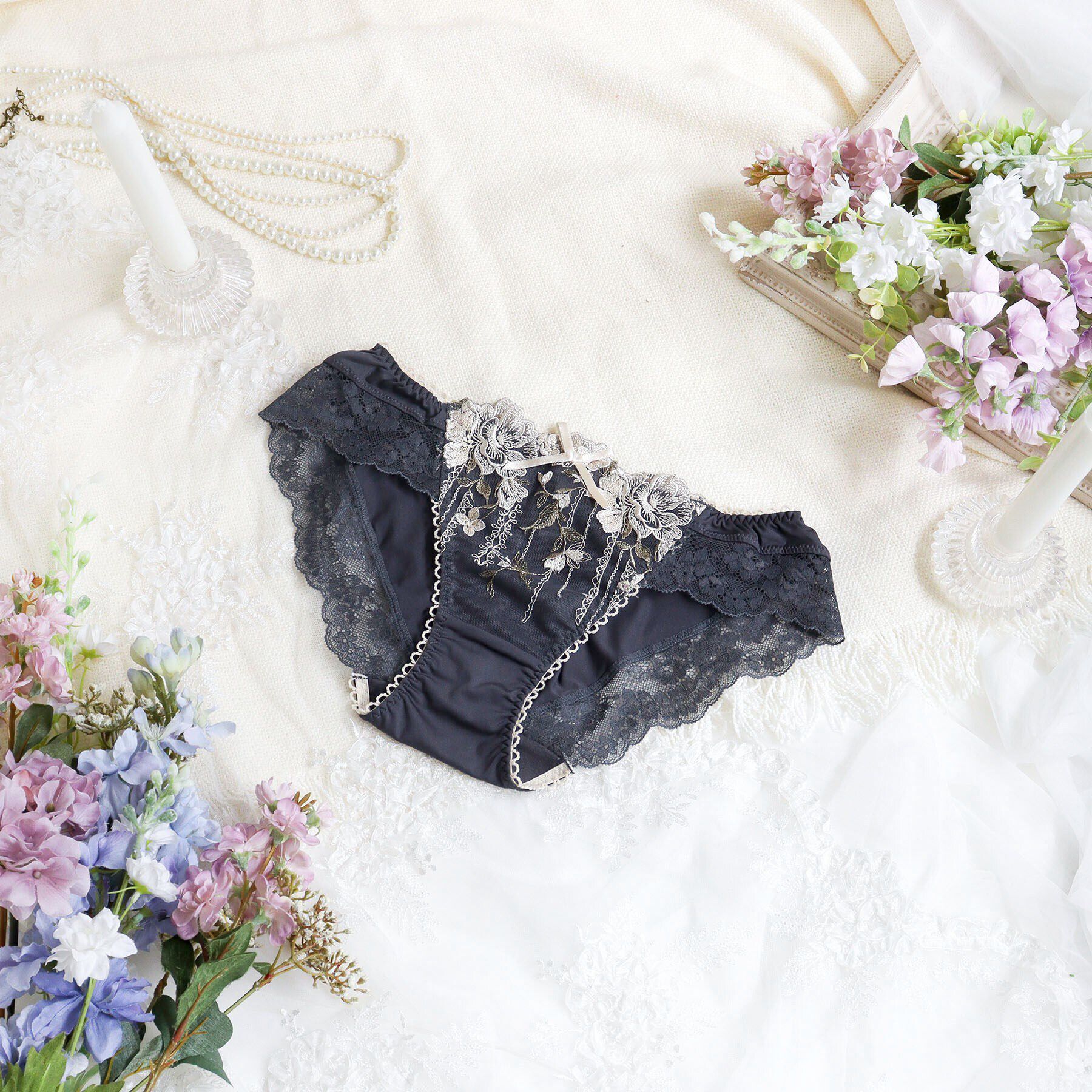 Risa Magli「クラシーナ ノーマルショーツ」|インナー|チャコールグレー(0