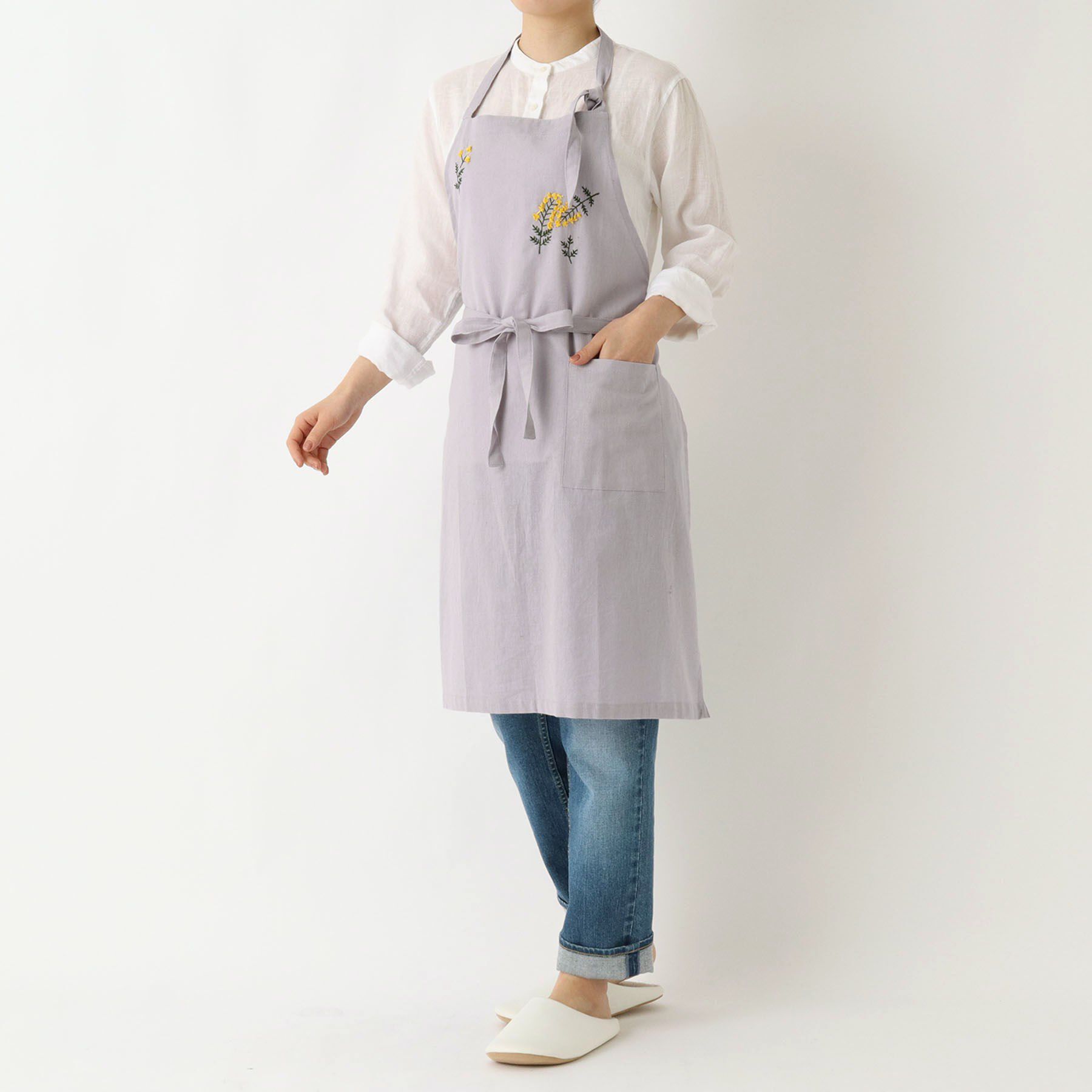 212 KITCHEN STORE「刺繍フラワー ミモザ フルエプロン LPU ＜212Kオリジナル ＞」|食器・キッチングッズ|