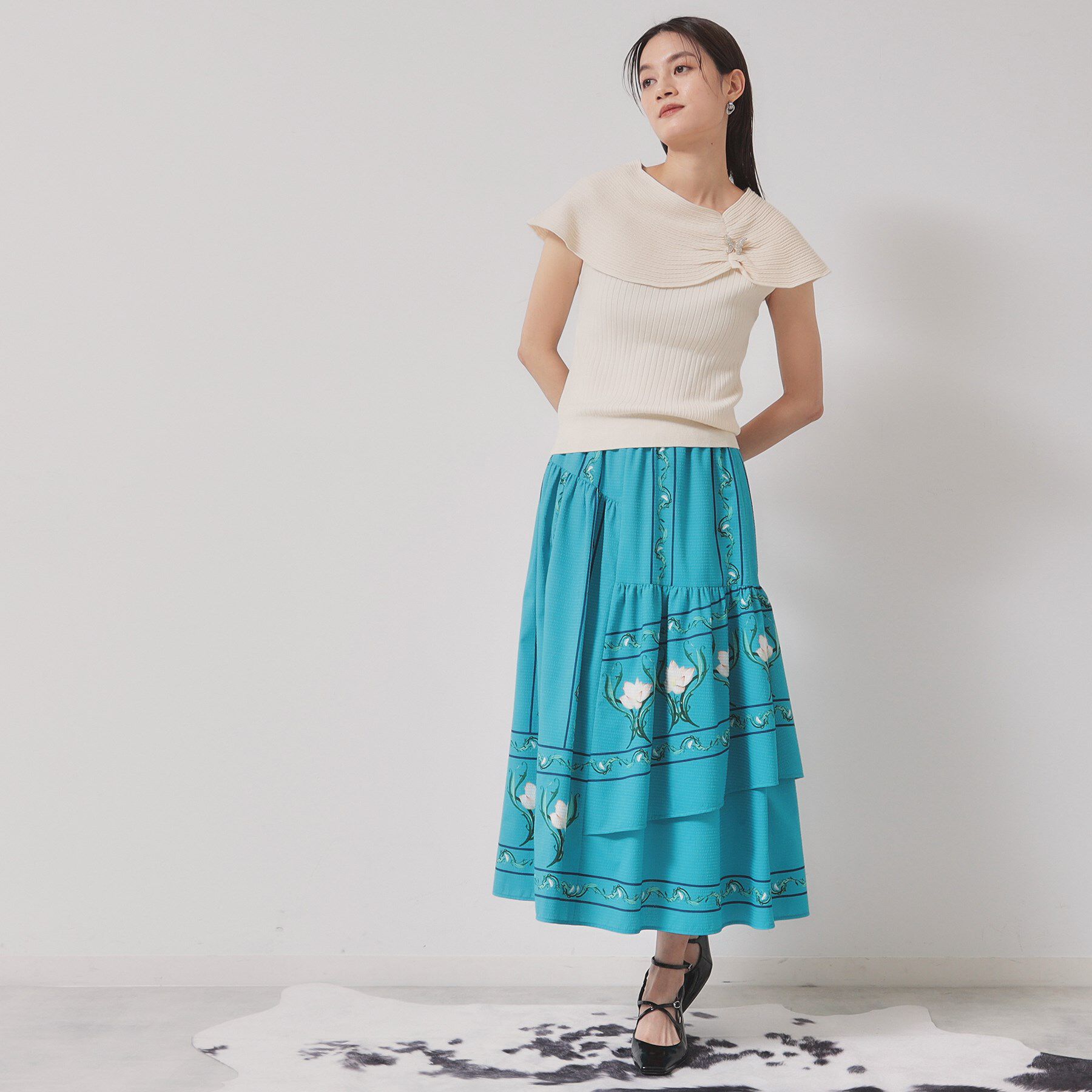 SunaUna「【2WAY】フレンチスリーブニット」|ニット・セーター|