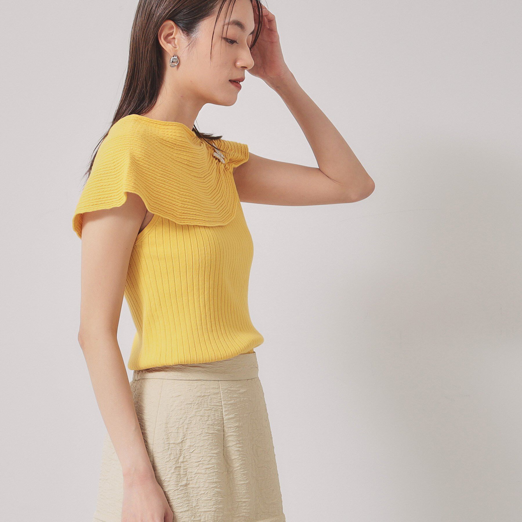 SunaUna「【2WAY】フレンチスリーブニット」|ニット・セーター|