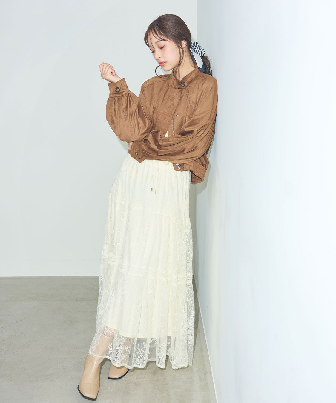 COCO DEAL「レースティアードスカート」|スカート|ライトイエロー