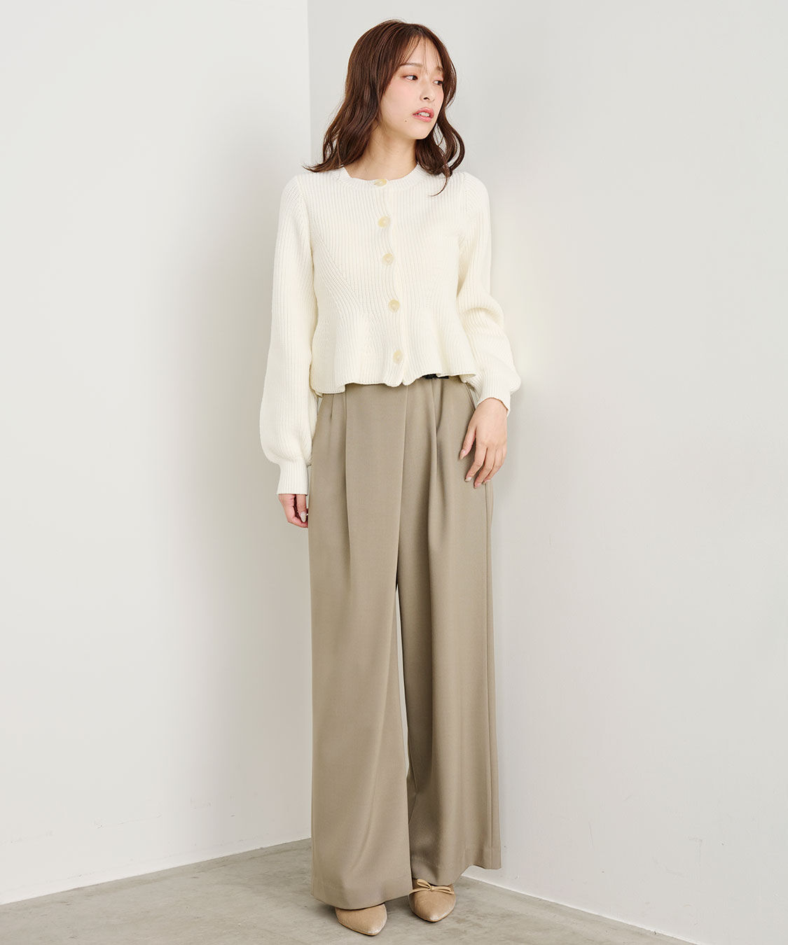 COCO DEAL「ベルトディテールアシメワイドパンツ」|スラックス|