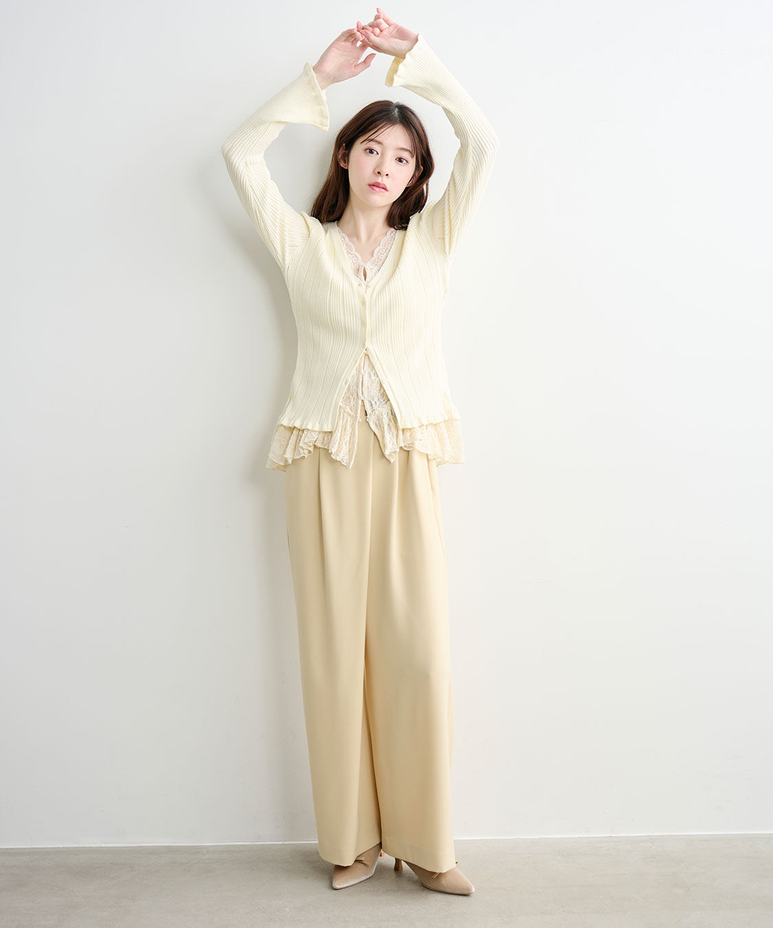 COCO DEAL「ベルトディテールアシメワイドパンツ」|スラックス|