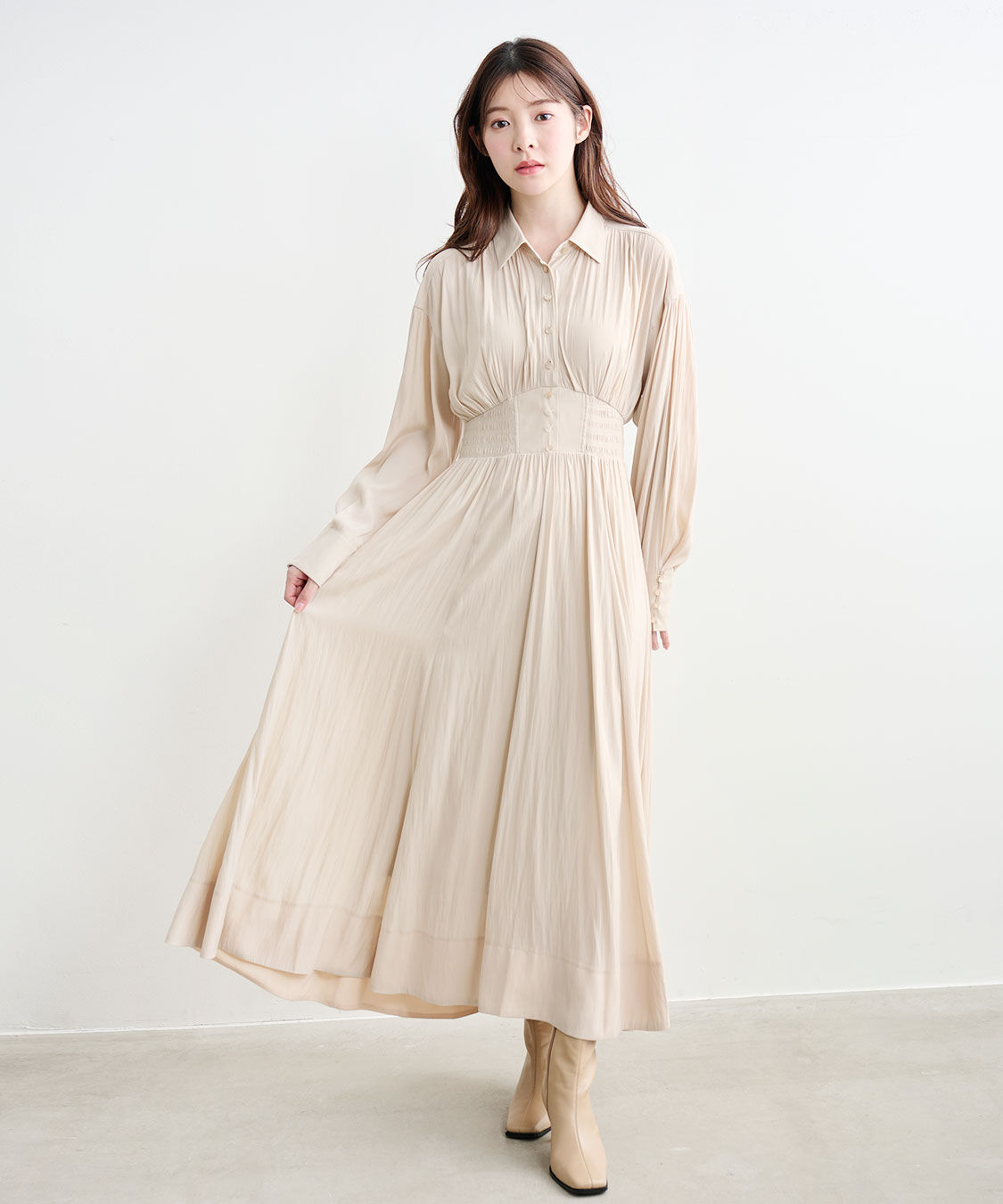 COCO DEAL「ウエストシャーリングシャツワンピース」|ワンピース|