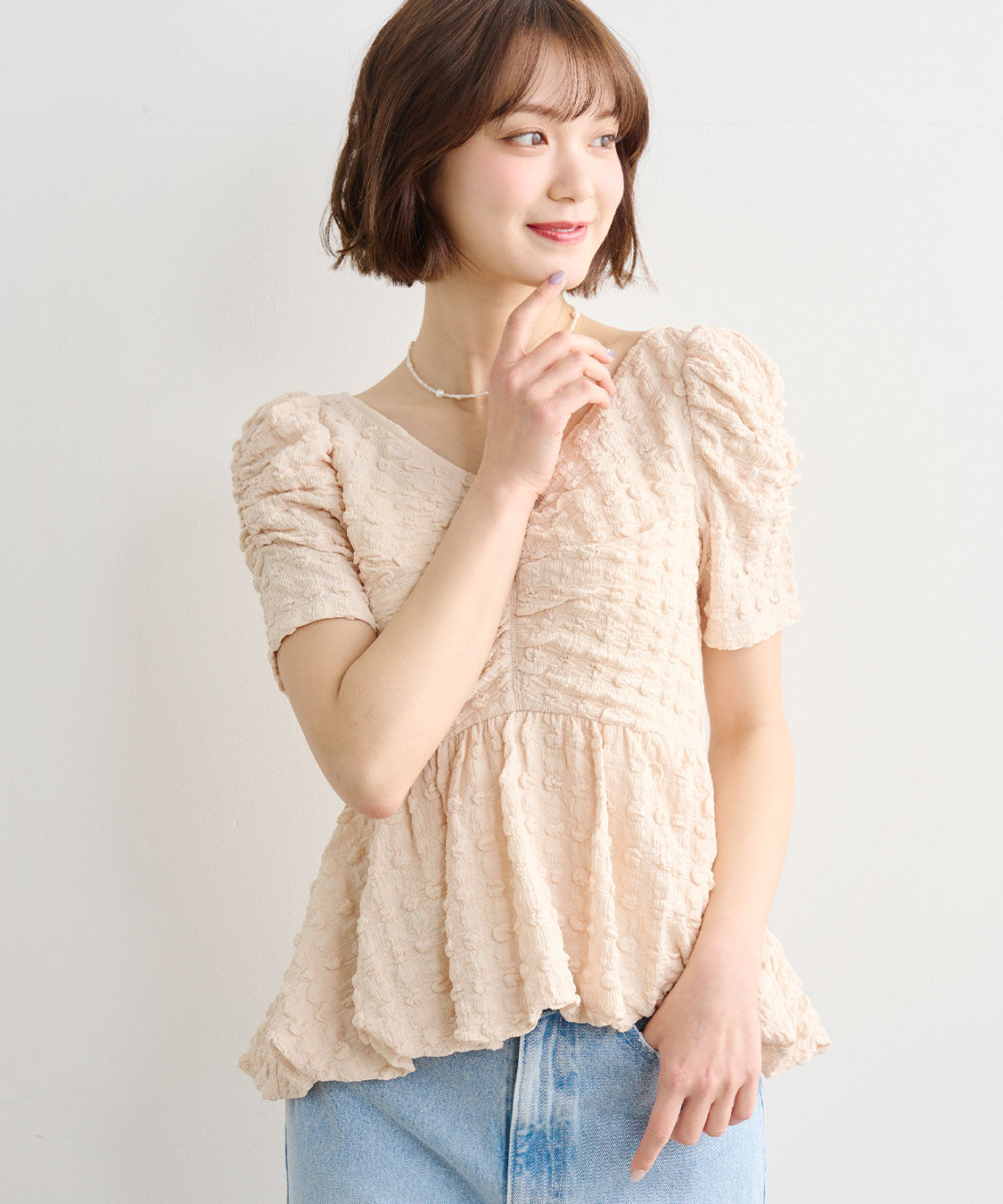 COCO DEAL「バルーンペプラムカットソートップス」|Tシャツ・カットソー|