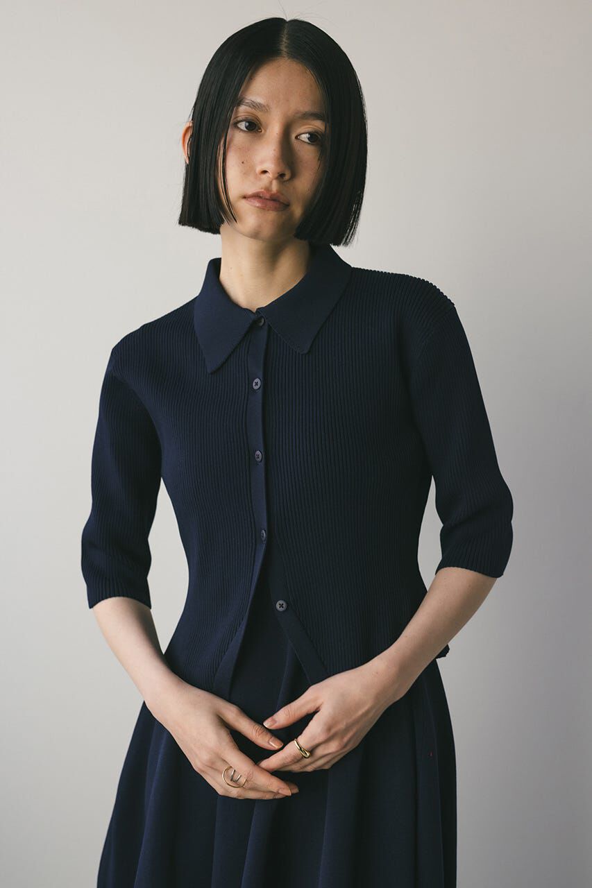 STYLEMIXER「2ピースハーフスリーブポロニットワンピース」|ワンピース|