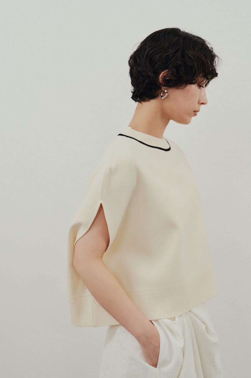 STYLEMIXER「パイピングニットトップ」|ニット・セーター|WHT