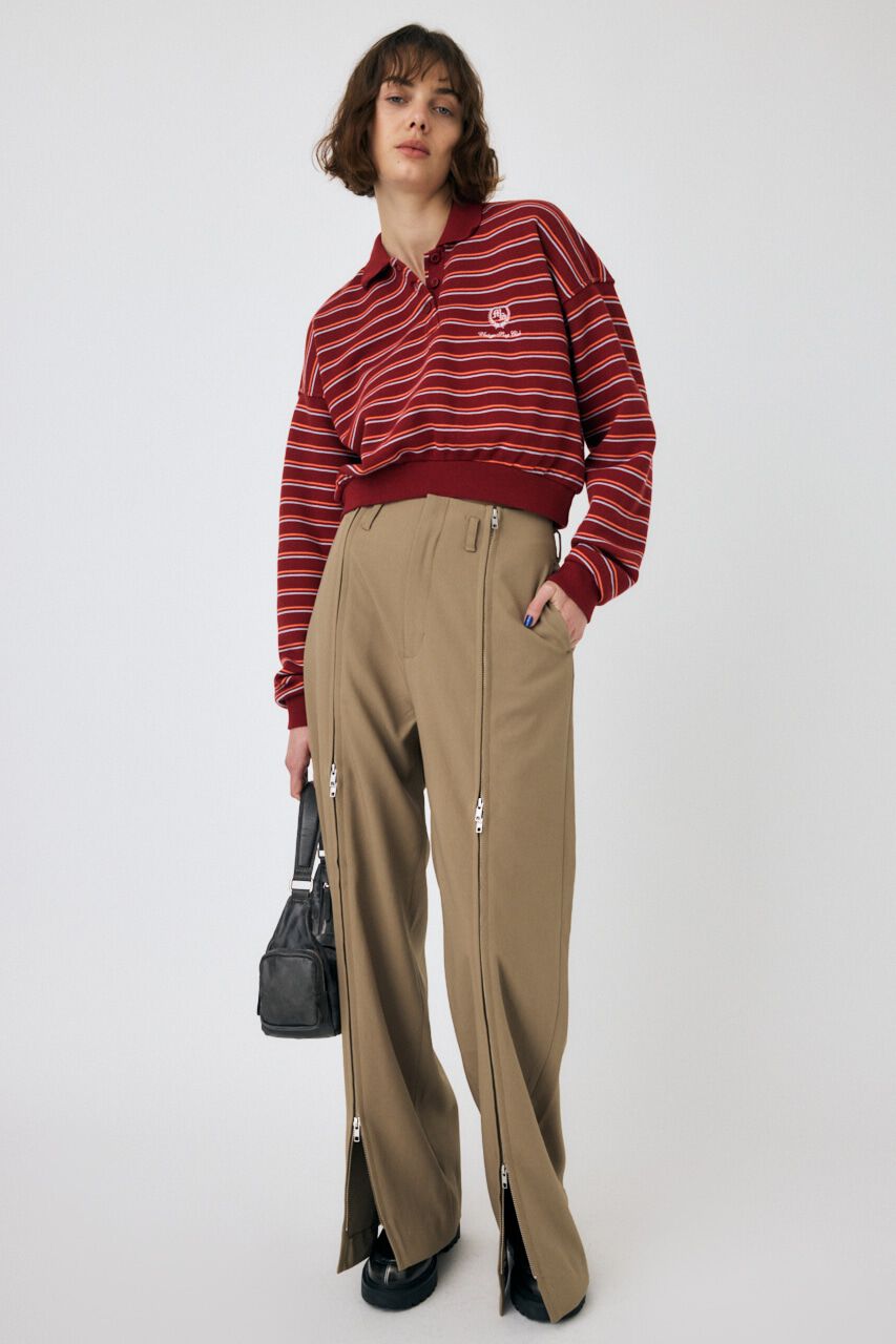 MOUSSY「EMBROIDERY ポロプルオーバー」|パーカー|