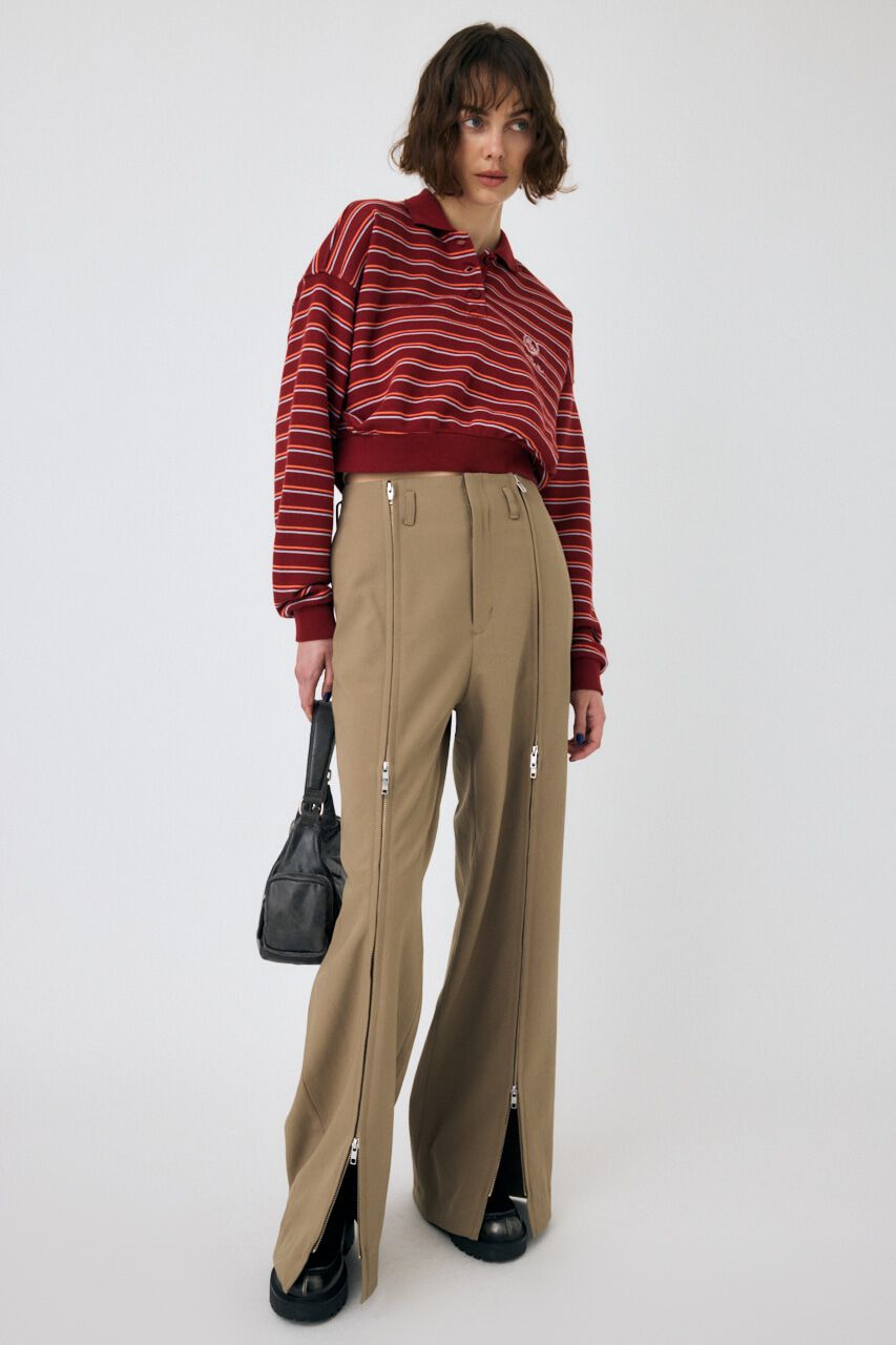 MOUSSY「EMBROIDERY ポロプルオーバー」|パーカー|