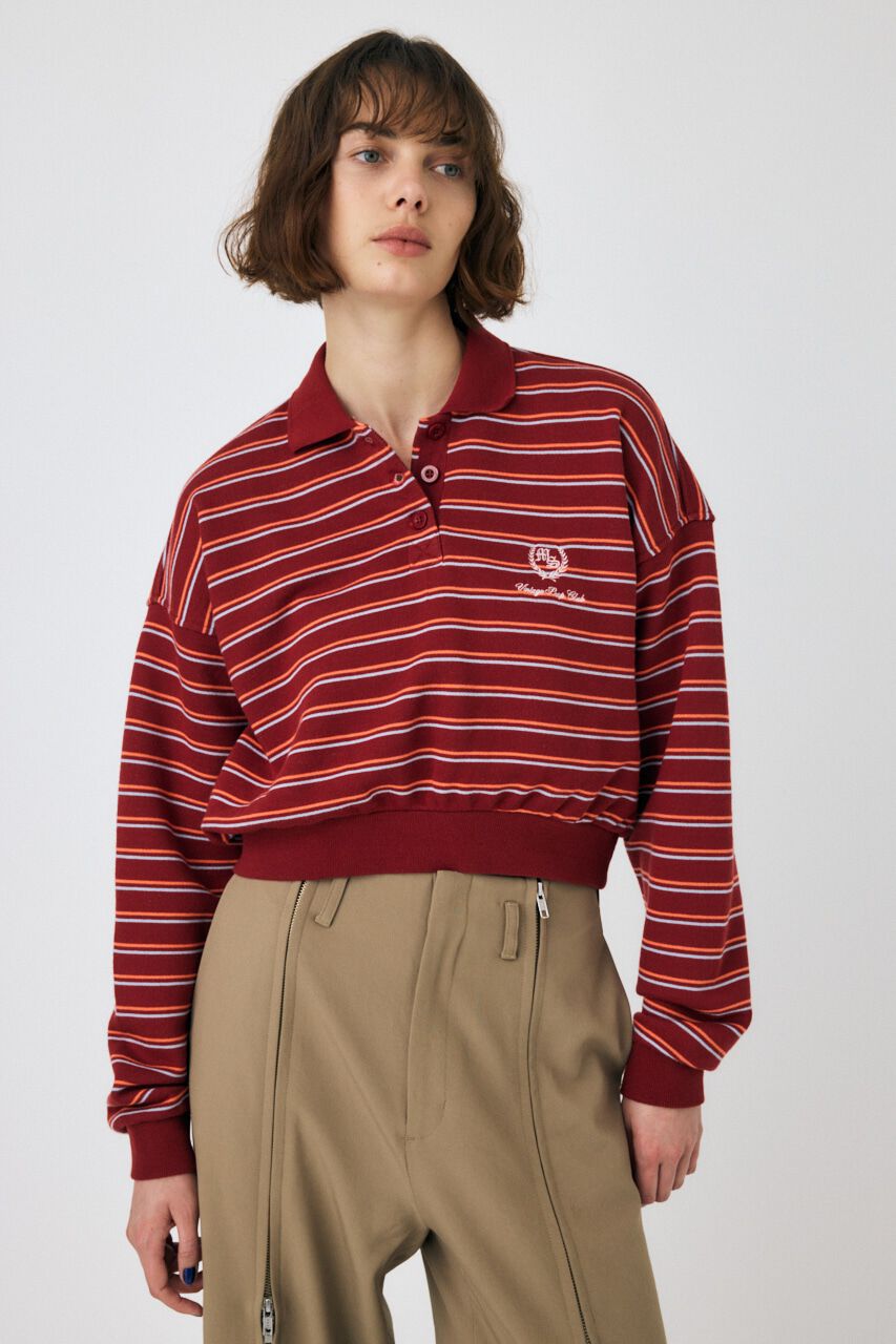 MOUSSY「EMBROIDERY ポロプルオーバー」|パーカー|