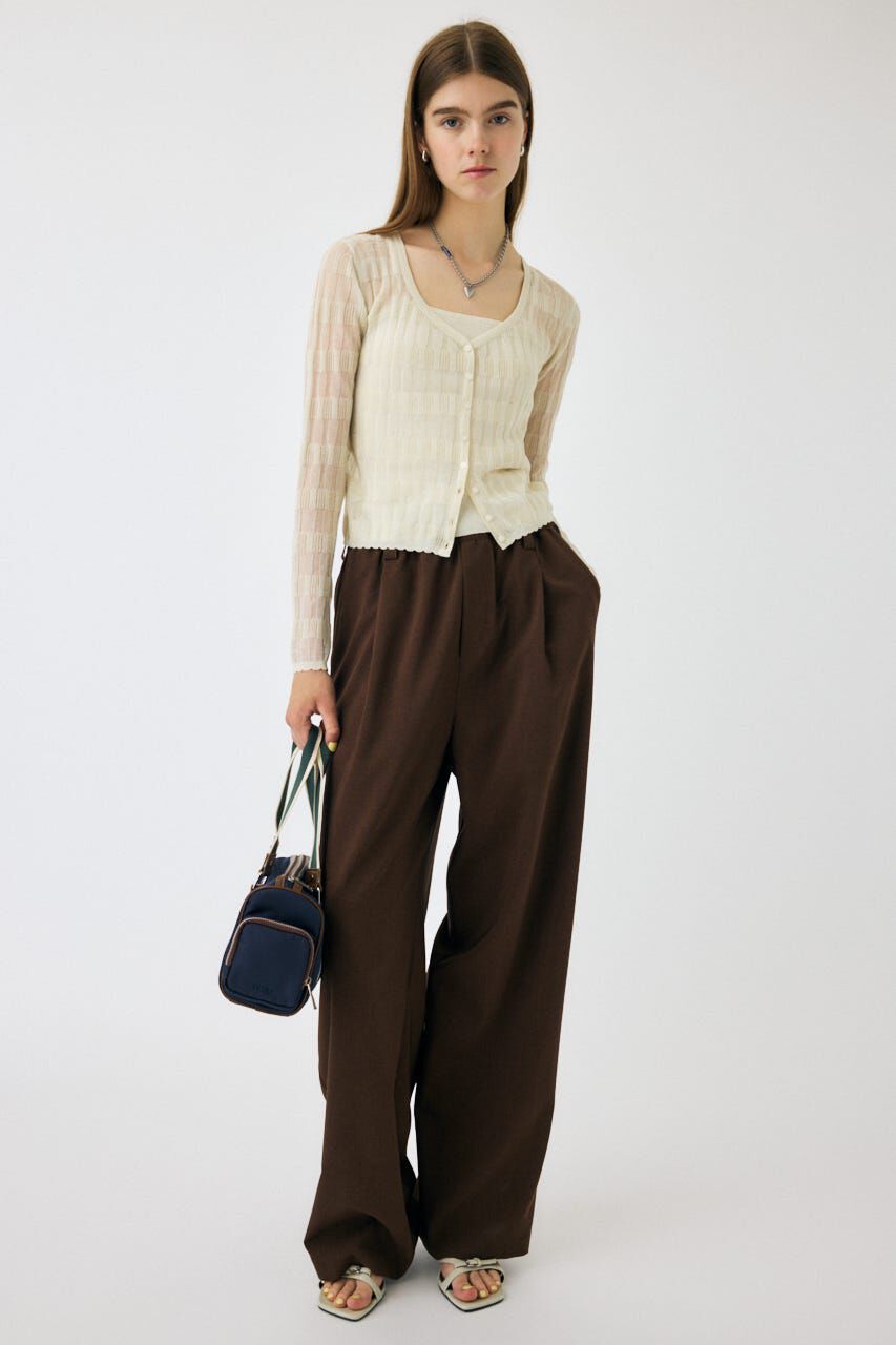 MOUSSY「SHEER BORDER カーディガン」|ニット・セーター|